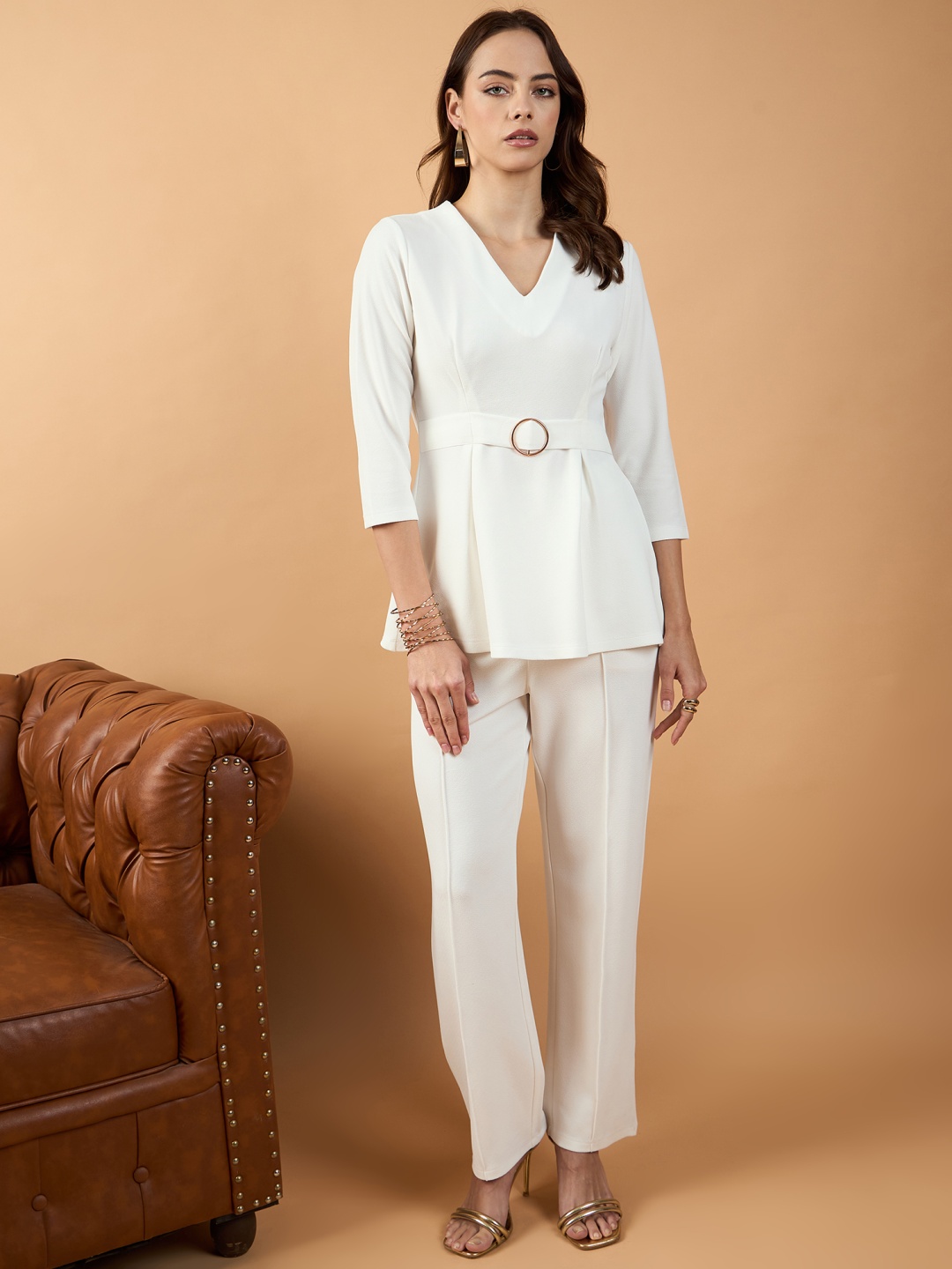 

Kibo Top With Trouser Co-Ords, White