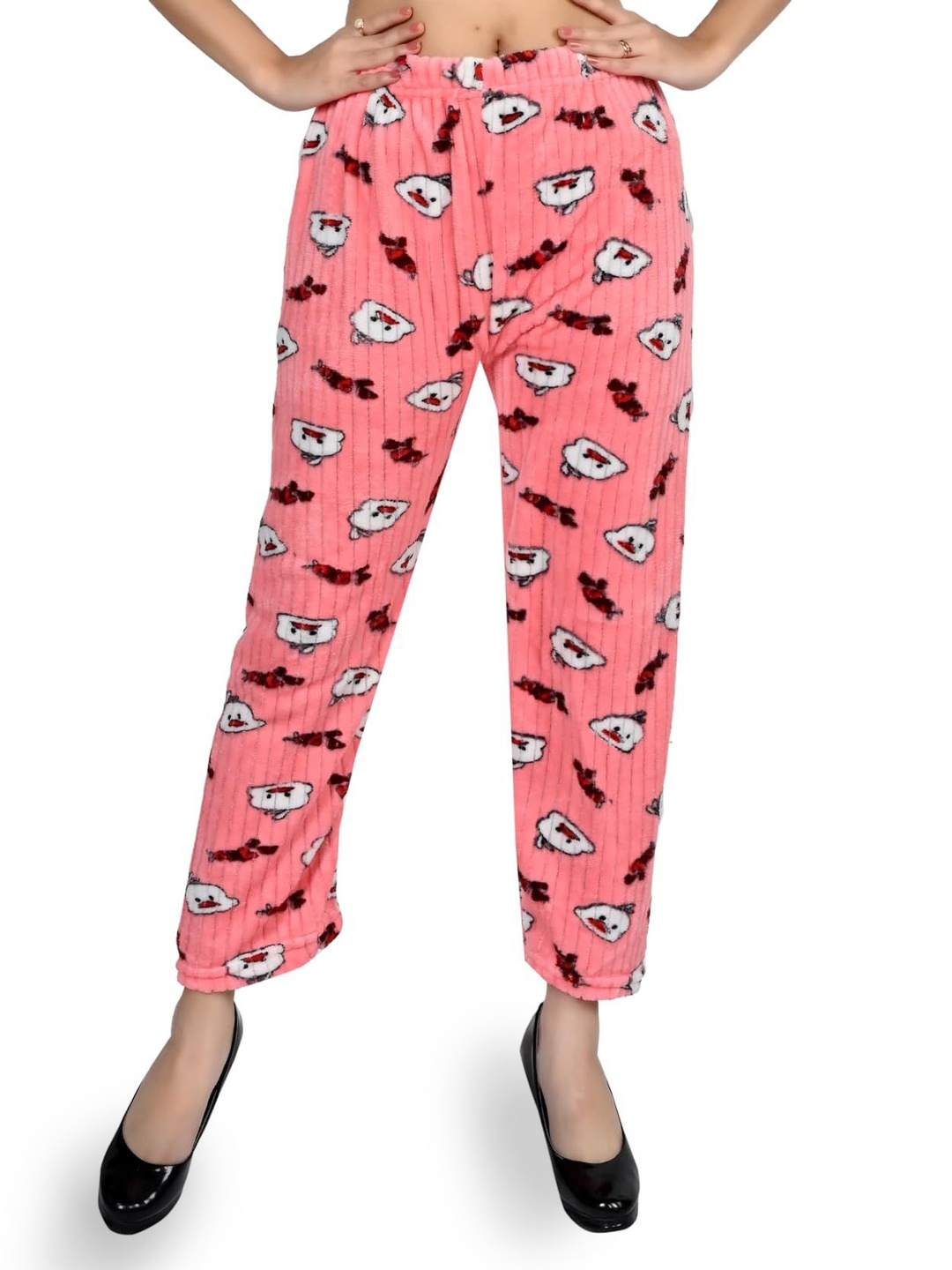 

NarNari Women Printed High-Rise Lounge Pants, Peach