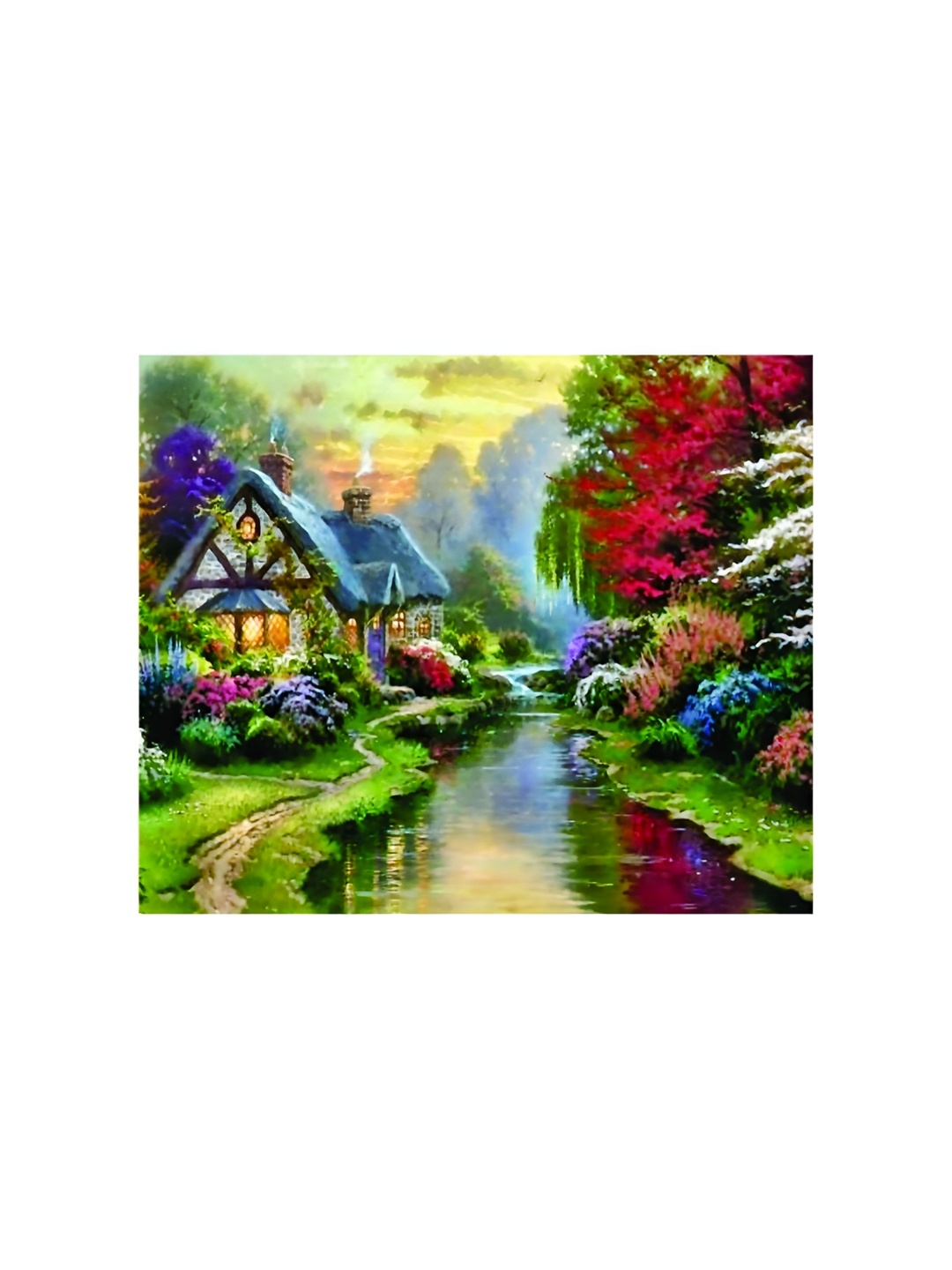 

Inephos Green & Red Floral and Botanical Spring Blooming Canvas Wall Art
