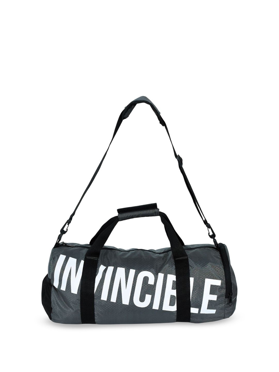 

Invincible Classic Printed Round Gym Duffel Bag, Grey