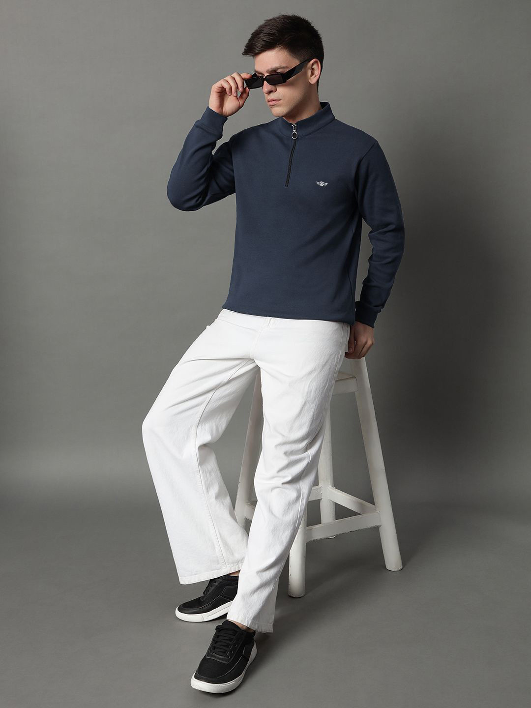 

GET GOLF Men High Neck Sweatshirt, Navy blue