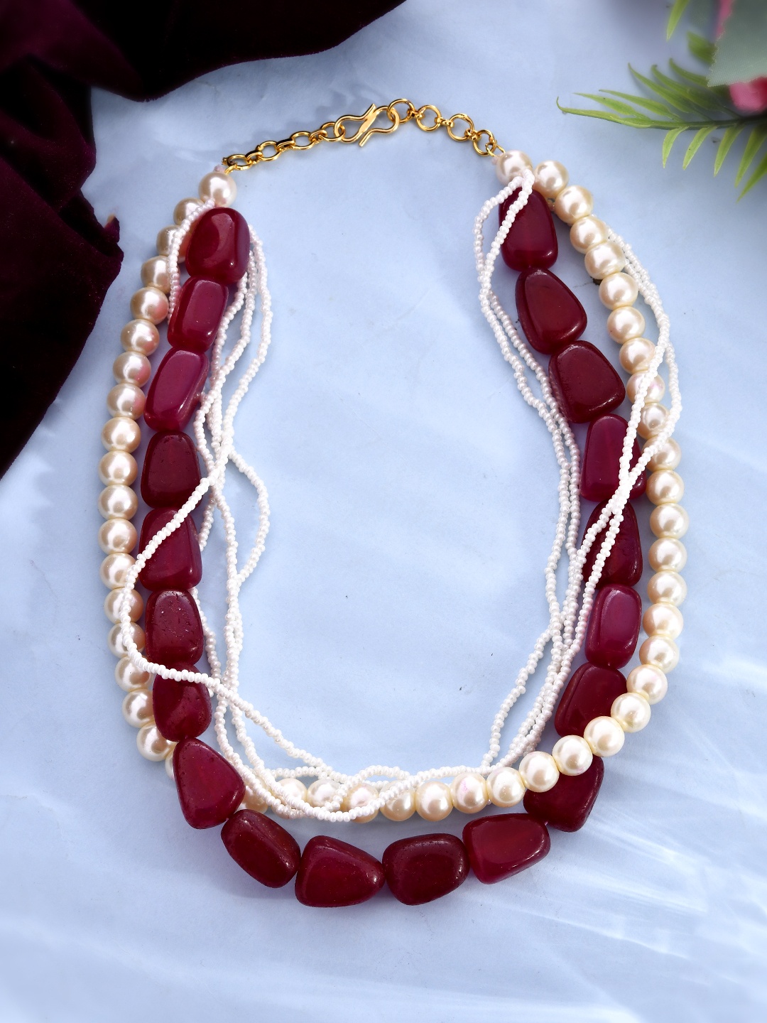

Silvermerc Designs Gold-Plated Pearls Beaded Necklace