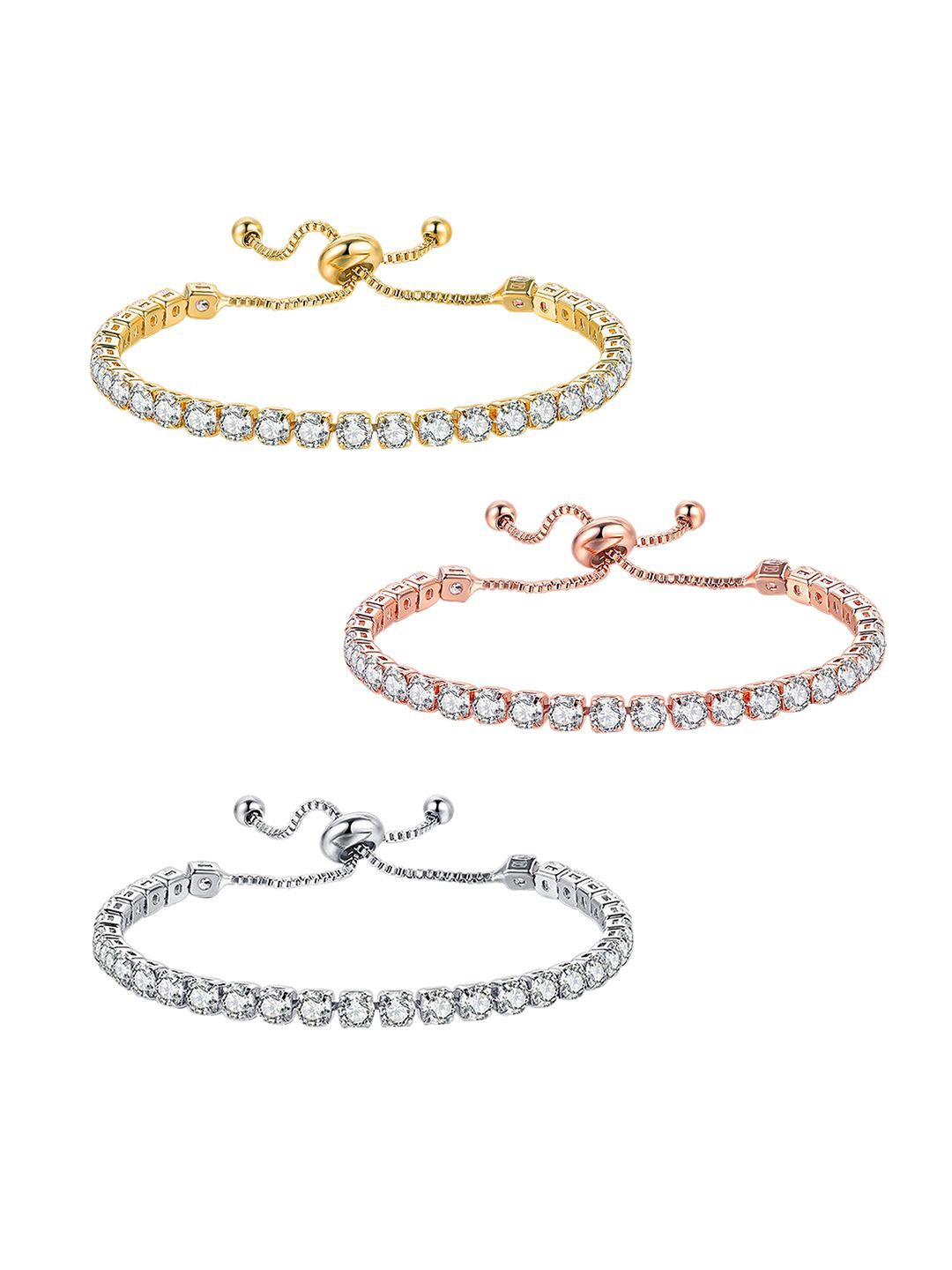 

Peora Women 3 Cubic Zirconia Gold-Plated Wraparound Bracelet