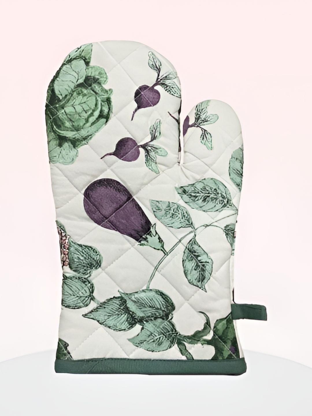 

SAJAVAT Green & White Printed Pure Cotton Oven Glove