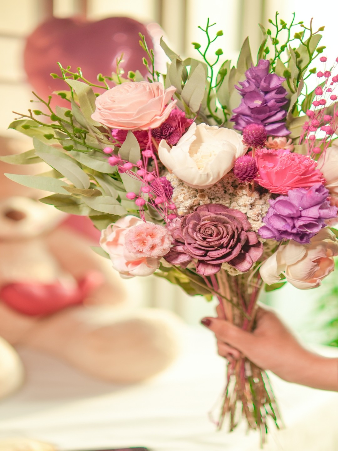 

ArteCasa Purple & Green Rose Artificial Flower