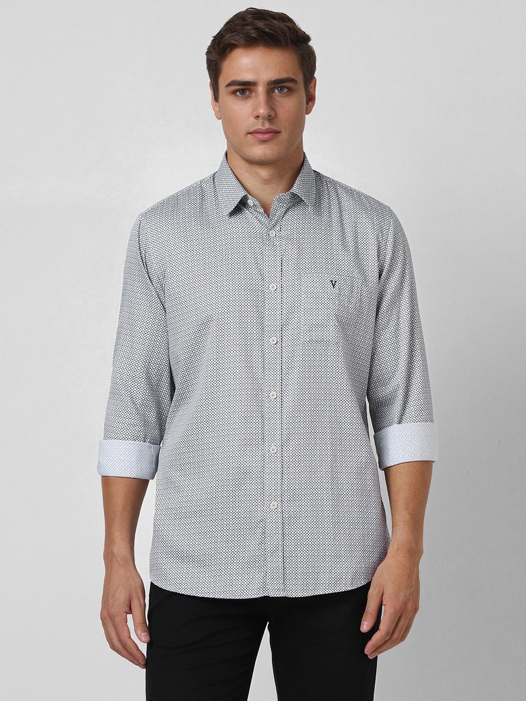 

Van Heusen Sport Men Slim Fit Floral Printed Casual Cotton Shirt, Grey