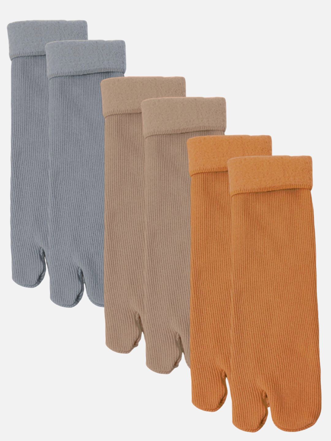 

StyFun Women Pack Of 3 Calf Length Thumb Socks, Brown