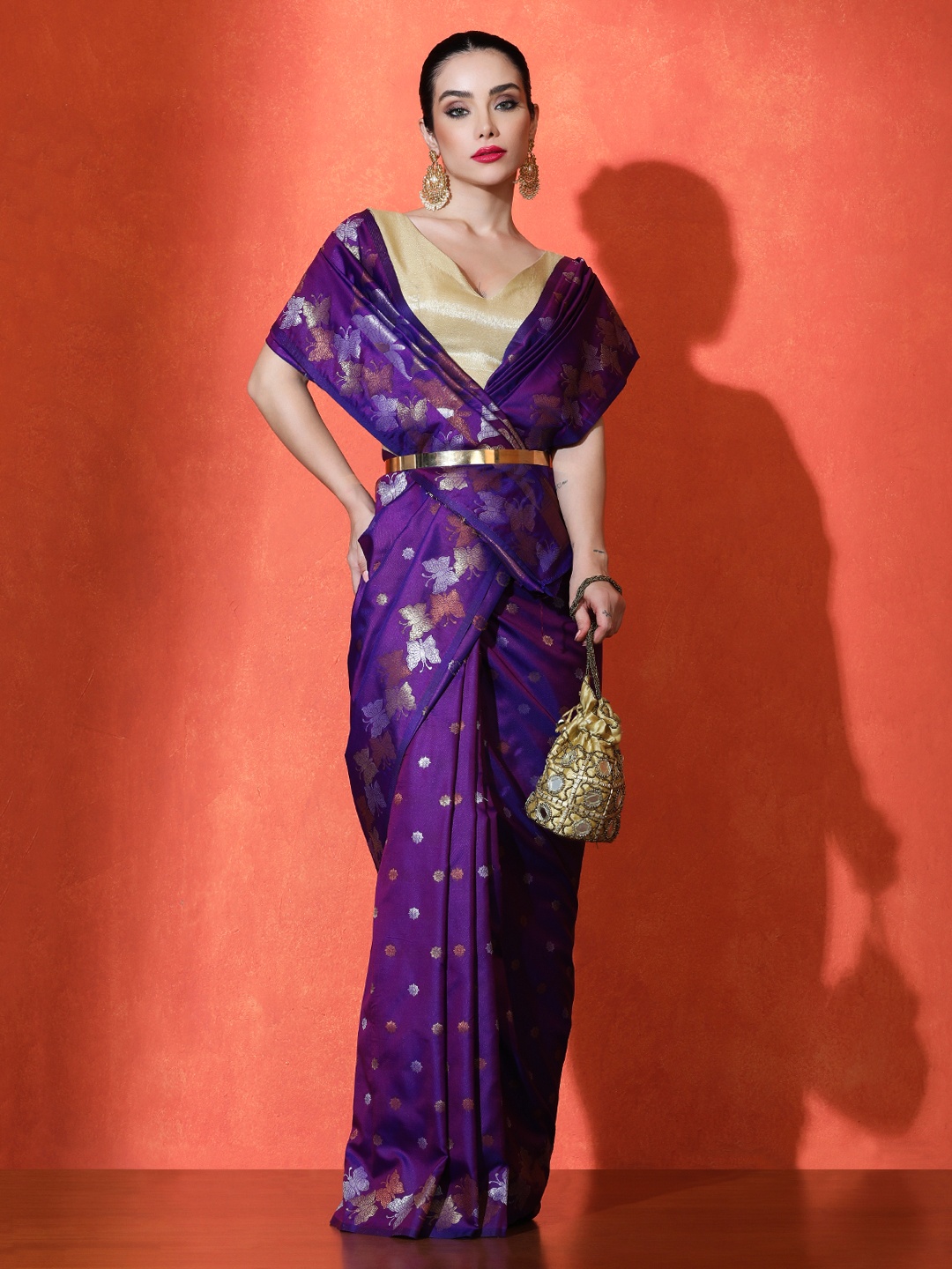 

SARHA Woven Design Banarasi Saree, Purple