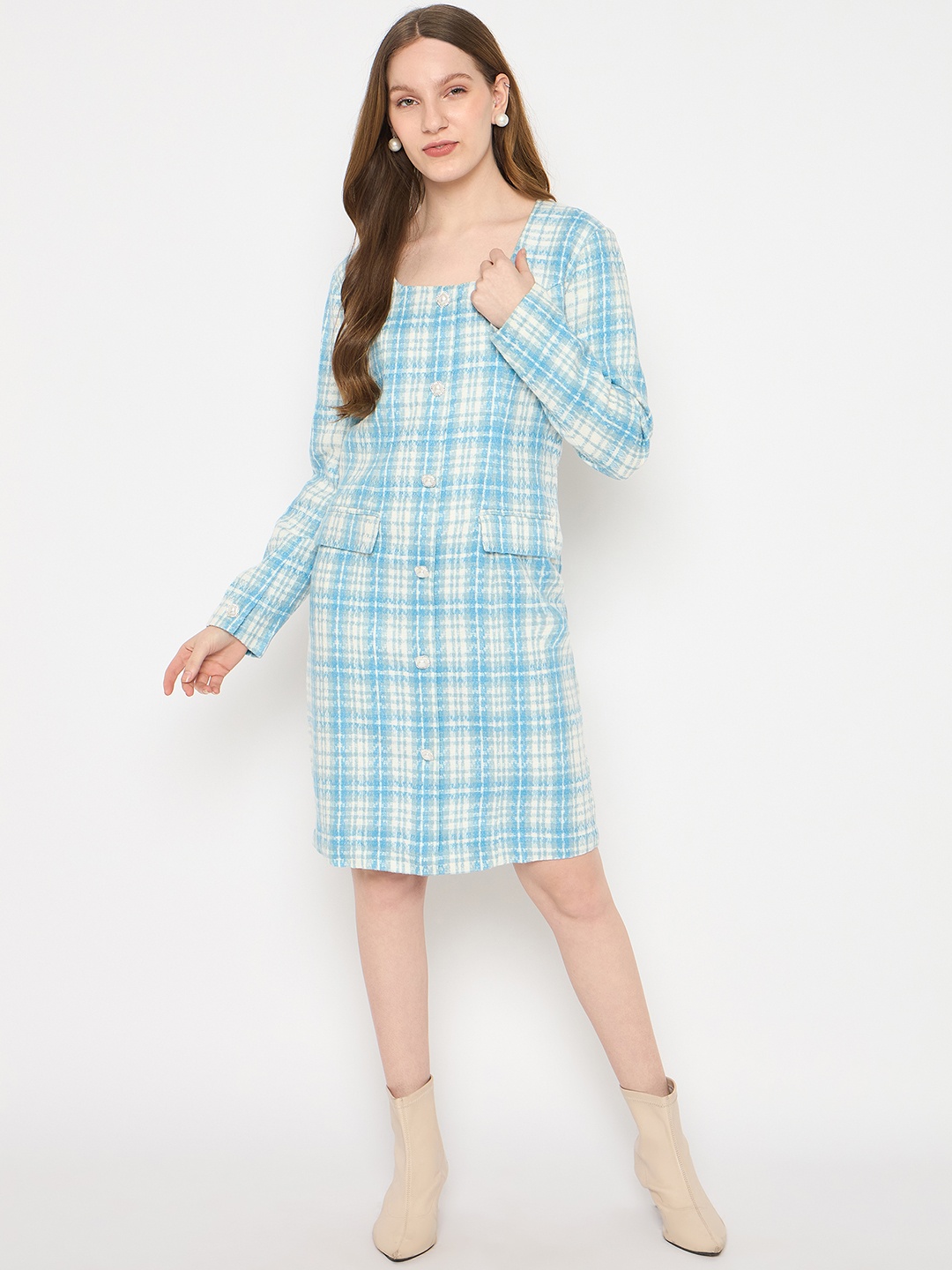 

Madame Woollen Dress, Teal