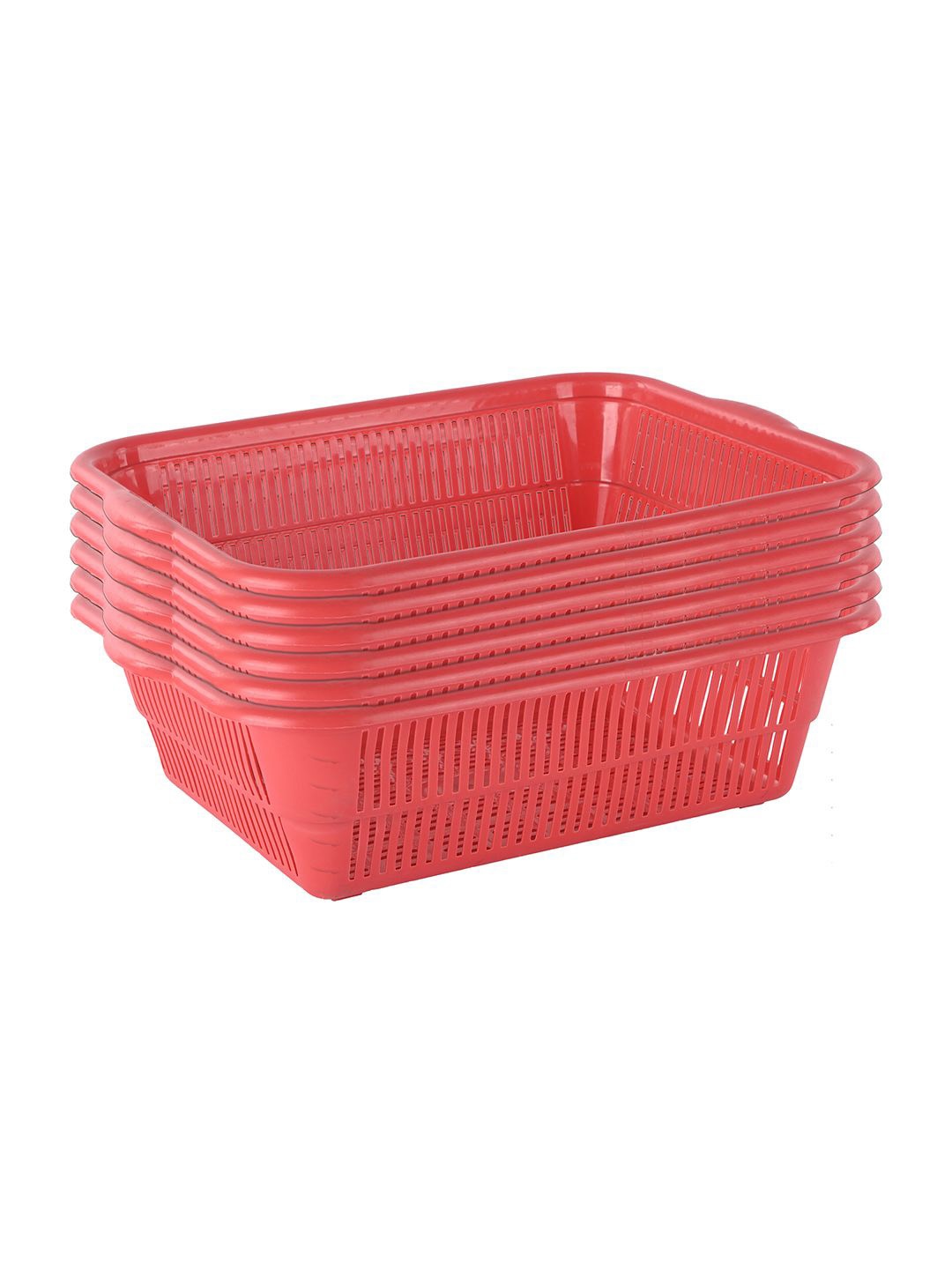 

Kuber Industries Pack of 6 Red Fruit and Vegetable Basket