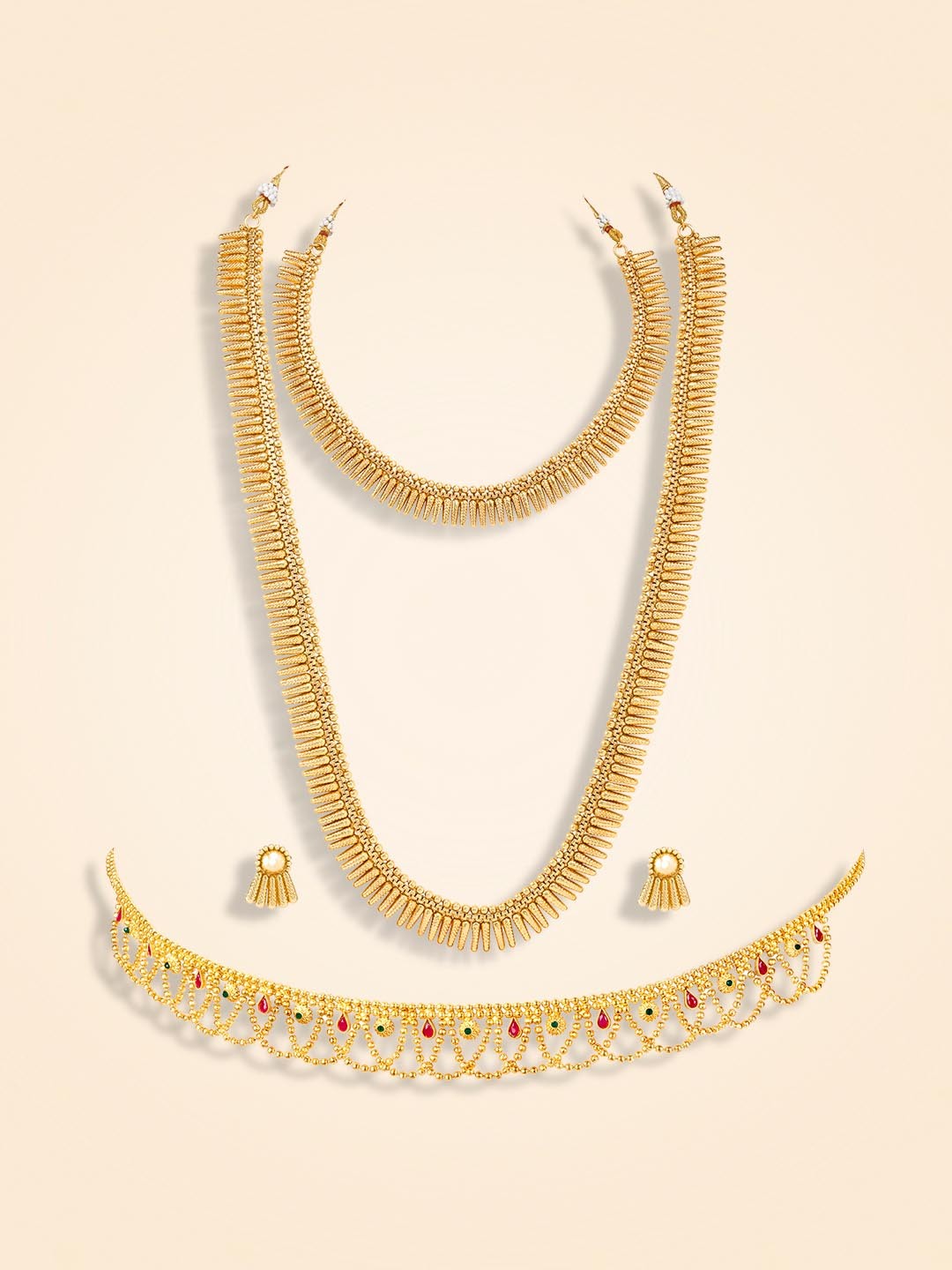 

Peora Gold-Plated Stone Studded Jewellery Set