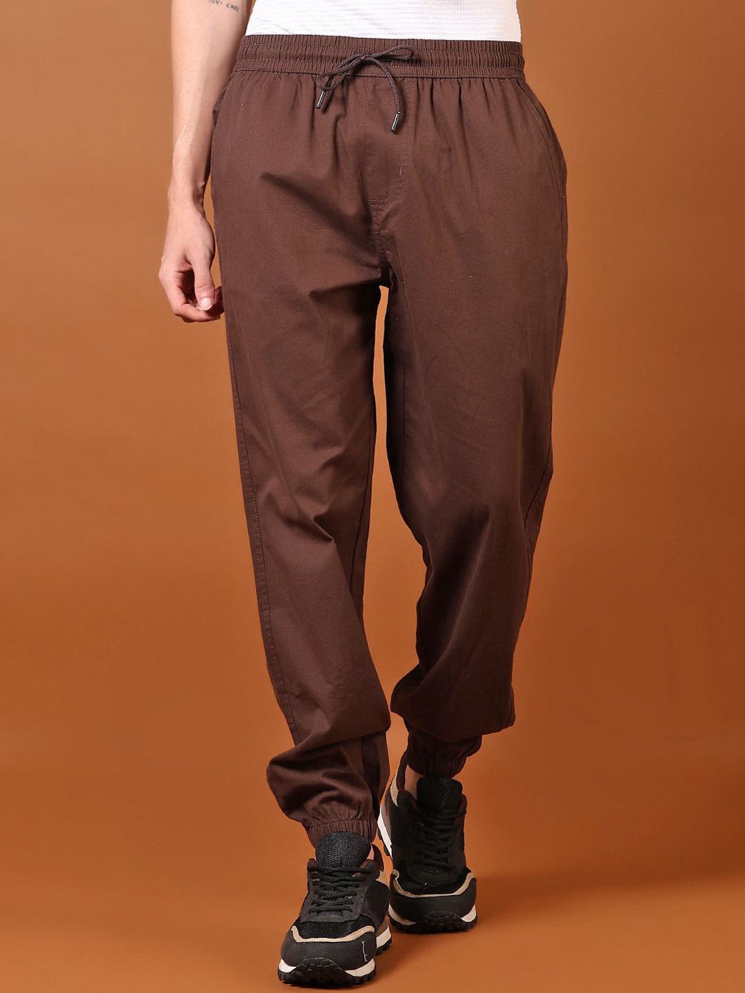 

V-Mart Men Joggers Trousers, Brown