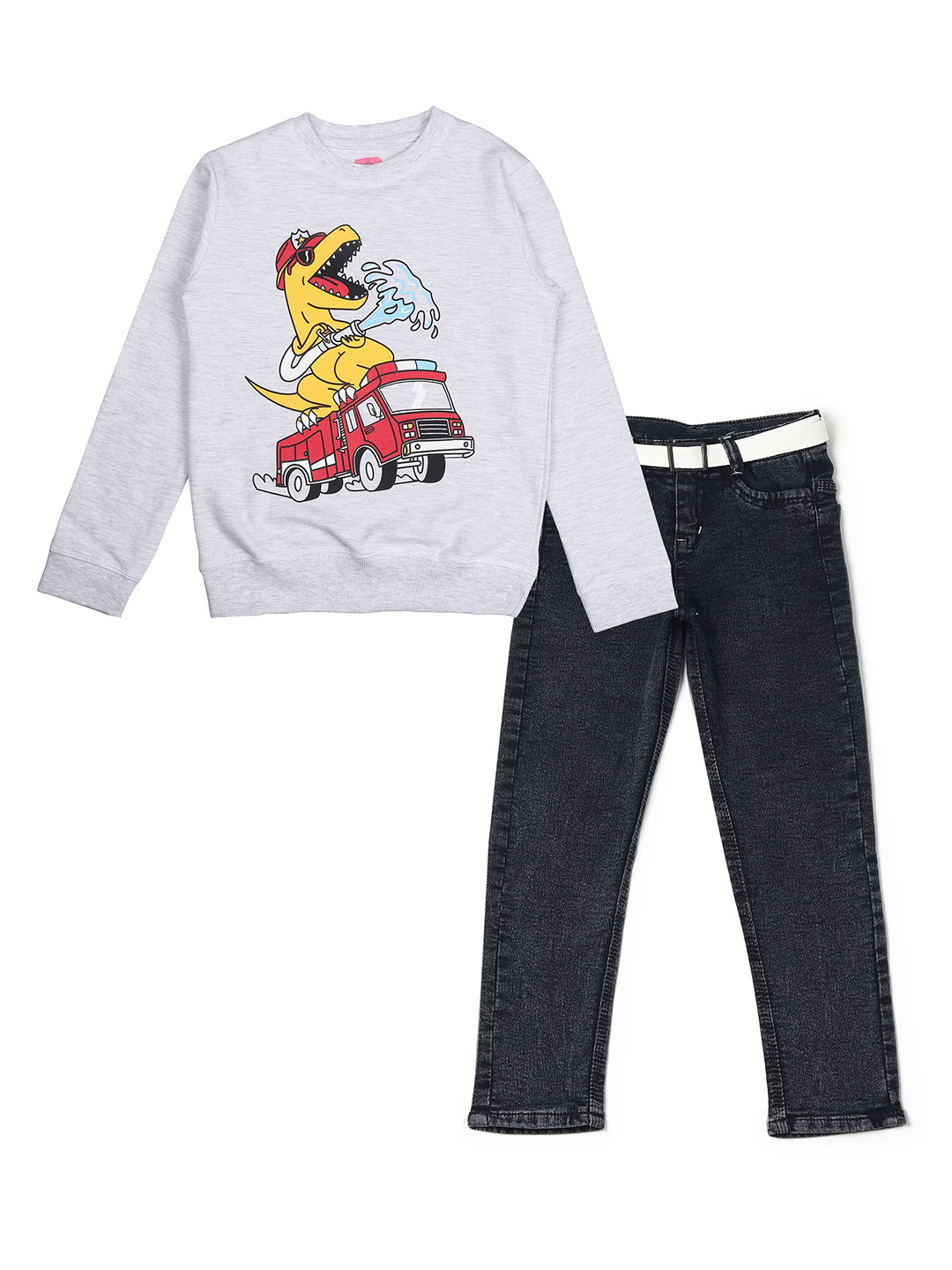 

Arshia Fashions Boys Printed Long Sleeves Sweatshirt With Trouser, Grey