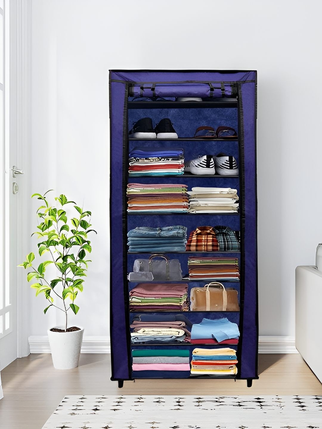 

Urban Choice 9-Tier Rectangle ShoeRack, Blue