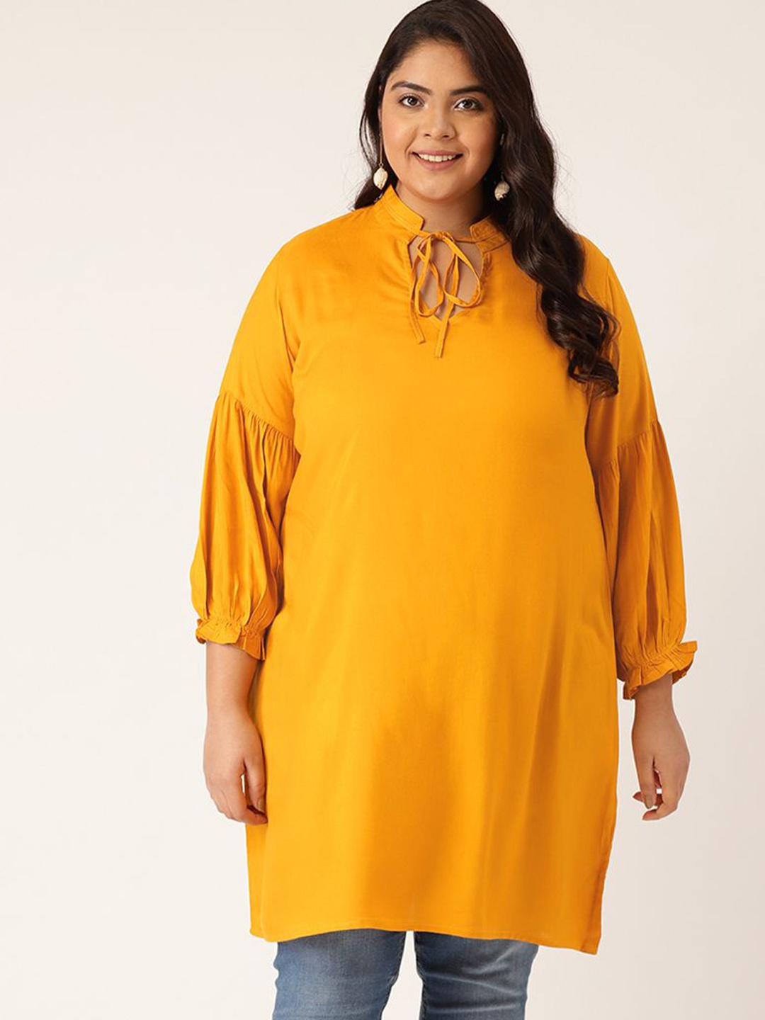 

theRebelinme Plus Size Longline Tunic, Mustard