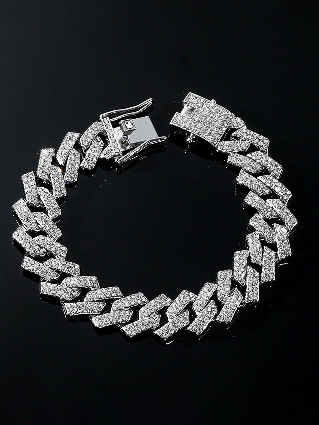 

kazare Men Silver-Plated Wraparound Bracelet