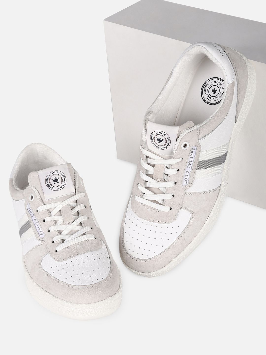 

Louis Philippe Sport Men Colourblocked Lace-Ups Leather Sneakers, Grey