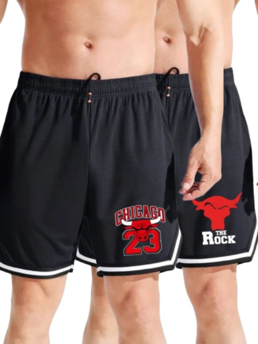 

MASCARI Men Pack of 2 Printed Mid-Rise Training or Gym Sports Shorts, Black