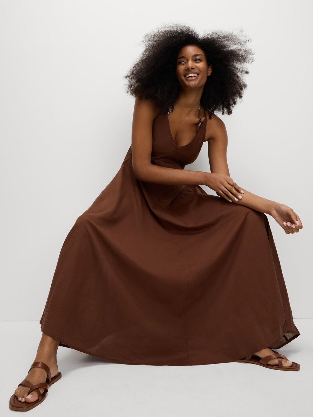 

Marks & Spencer V-Neck Maxi Dress, Brown