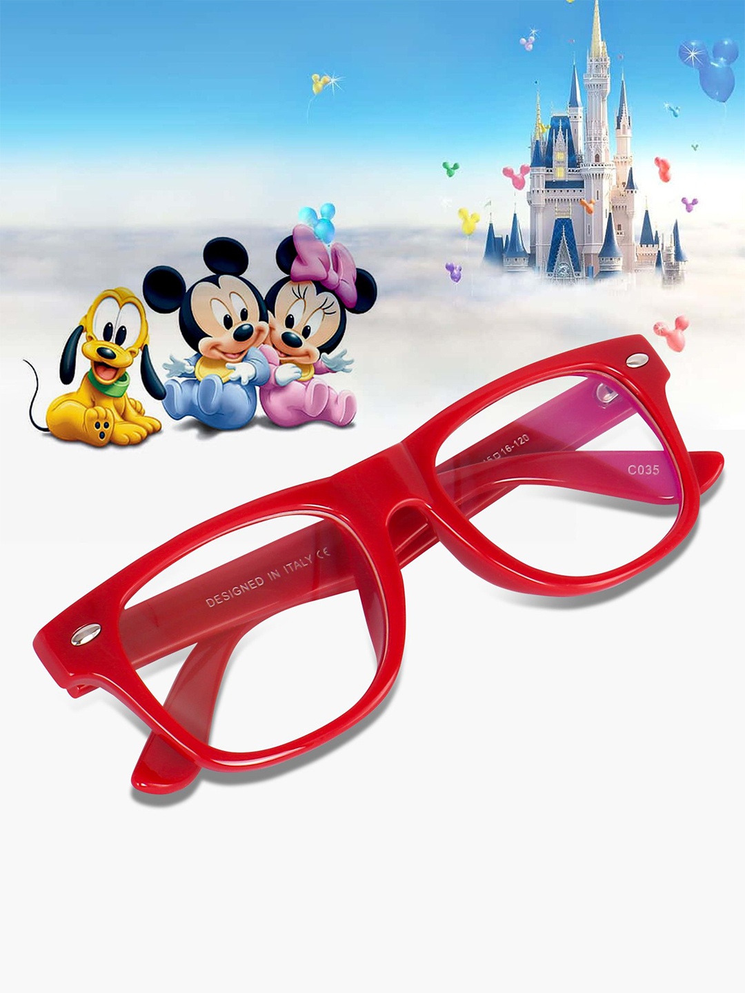 

Peter Jones Eyewear Unisex Kids Full Rim Square Frames, Red