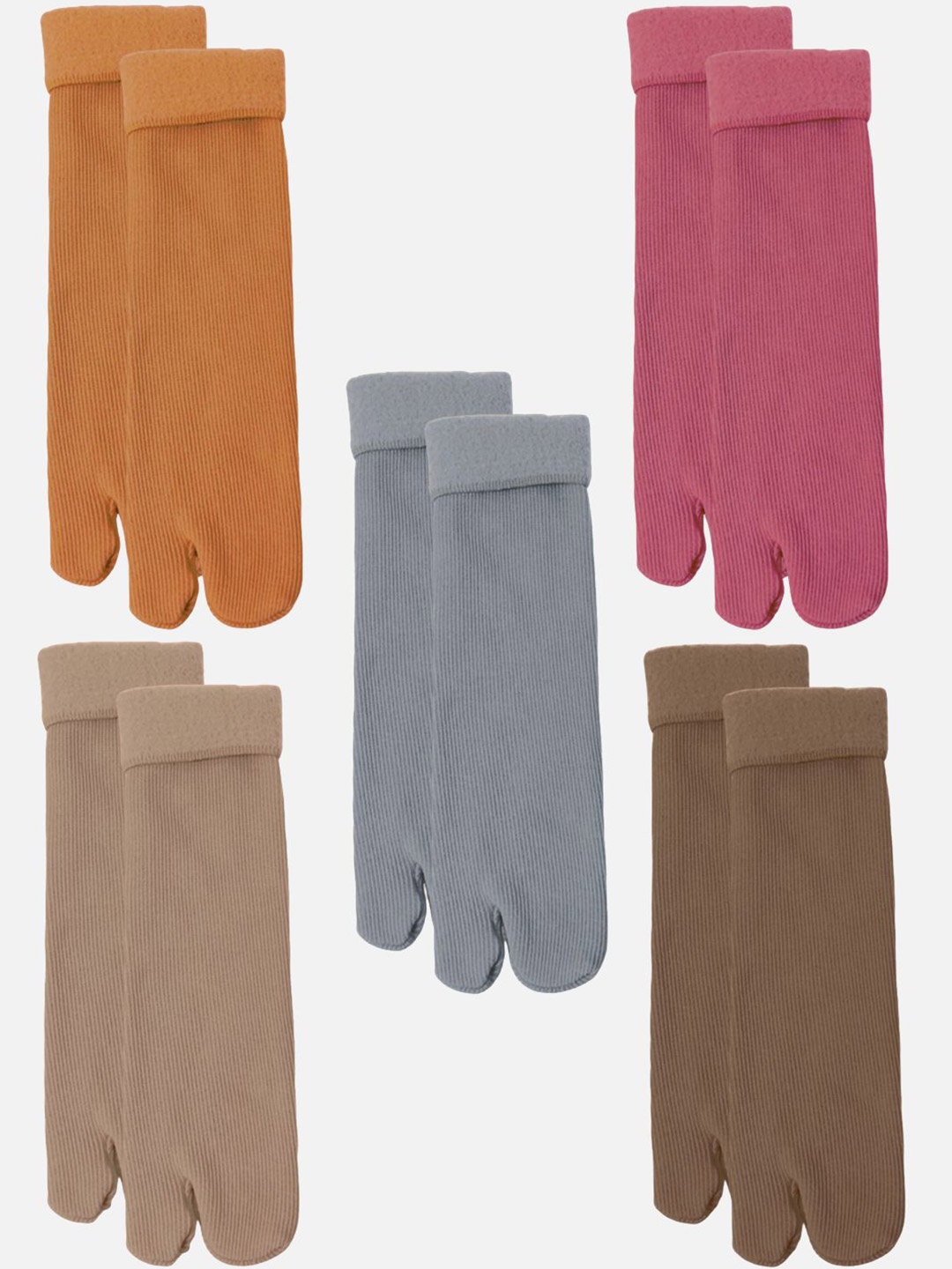

StyFun Women Pack Of 5 Striped Crew Length Socks, Maroon