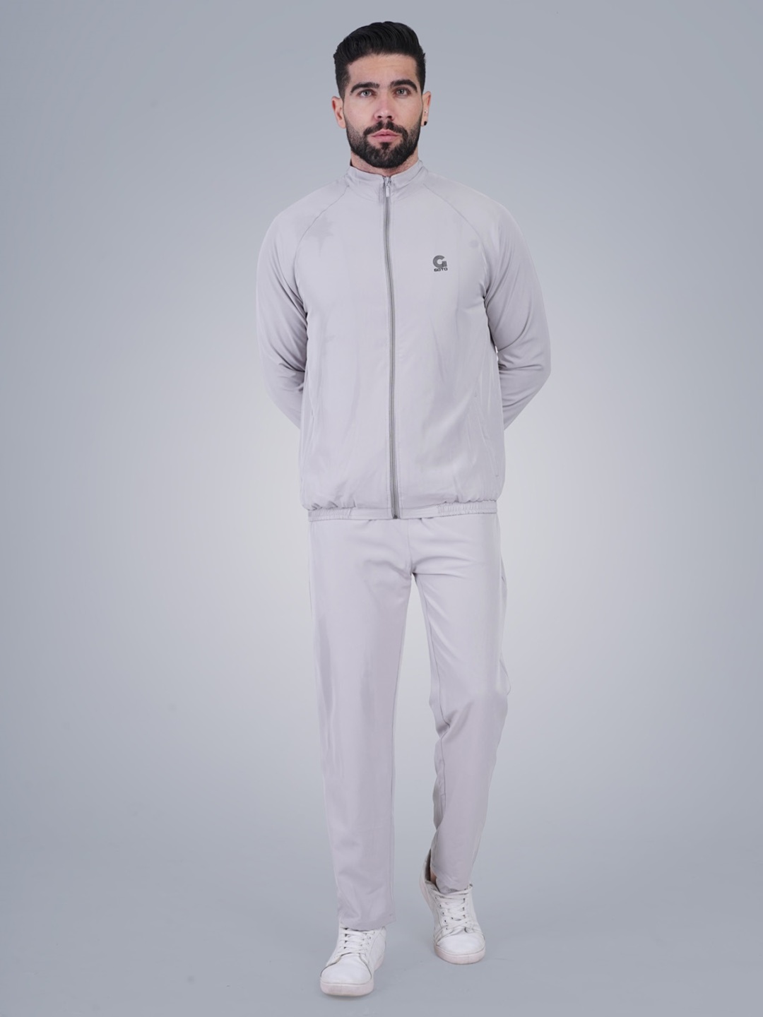 

GOTO Men Mid Rise Tracksuit, Grey