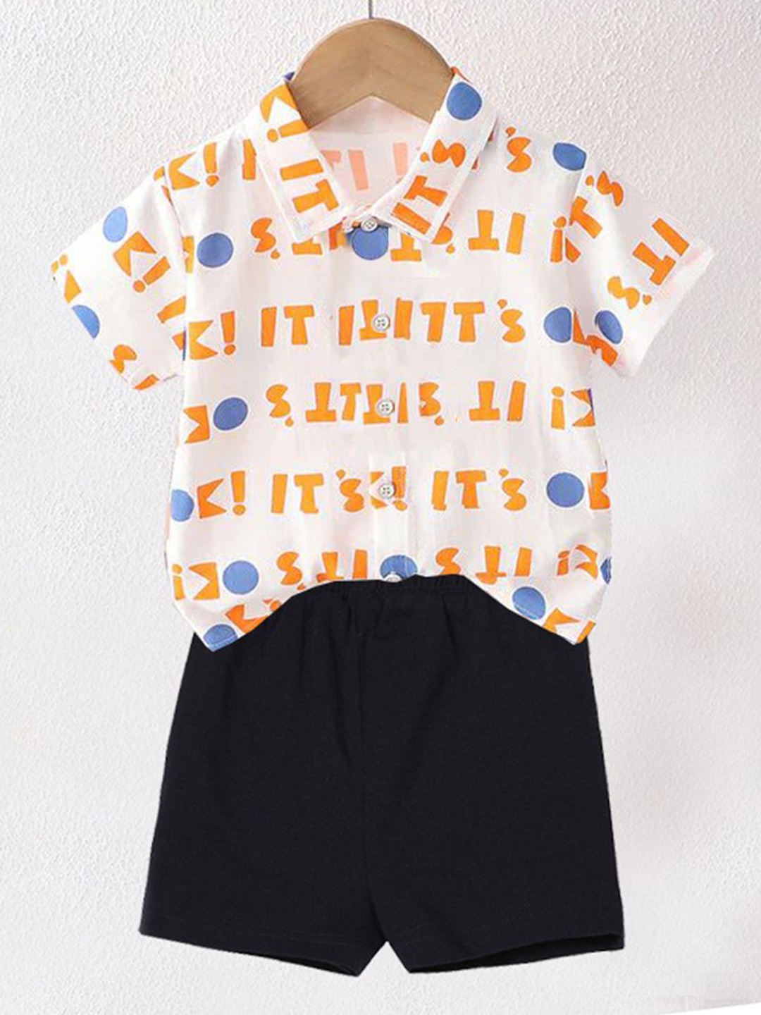 

DANGAR Kids Printed Short Sleeves Shirt With Shorts, White