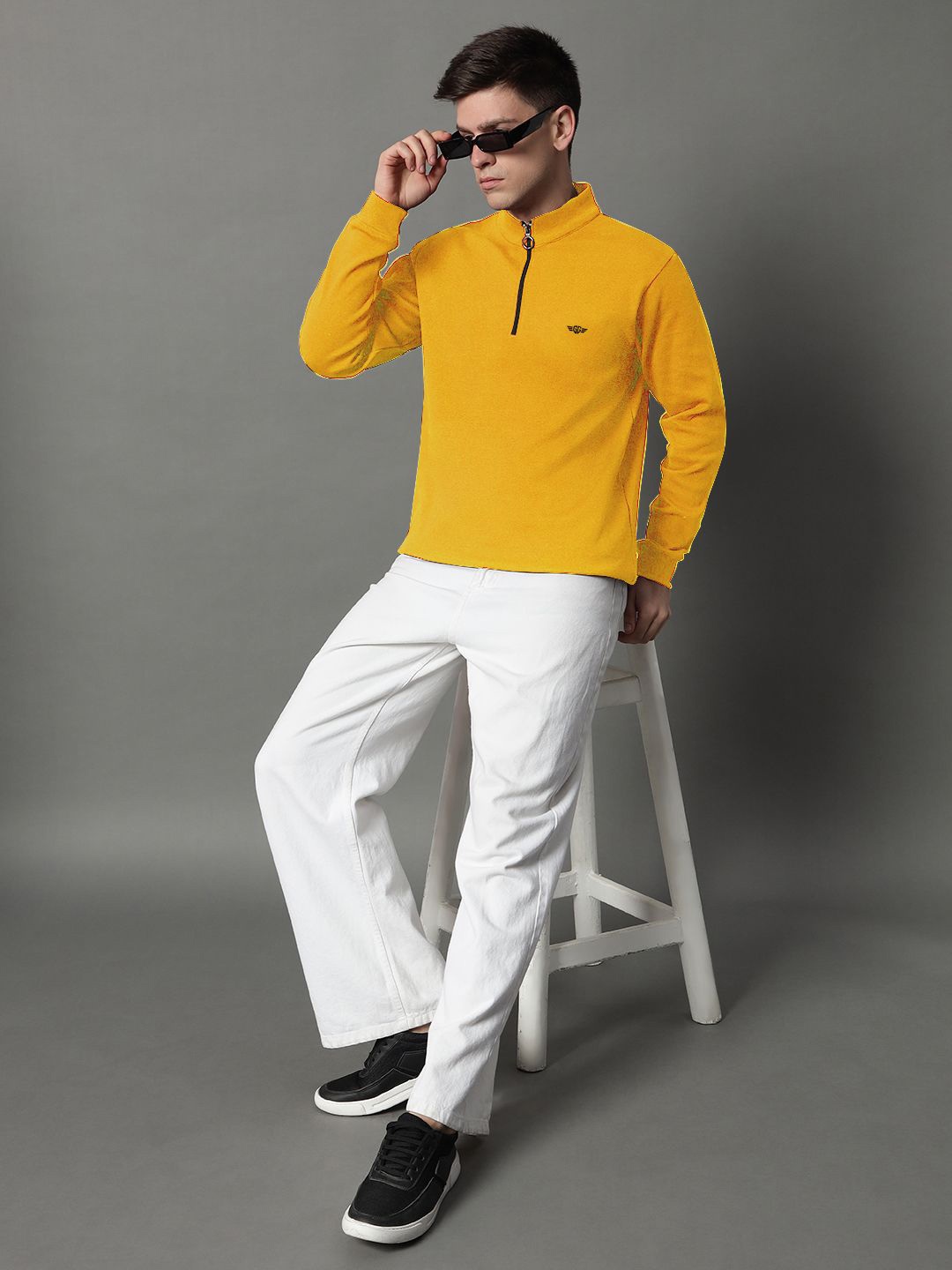 

GET GOLF Men High Neck Sweatshirt, Yellow