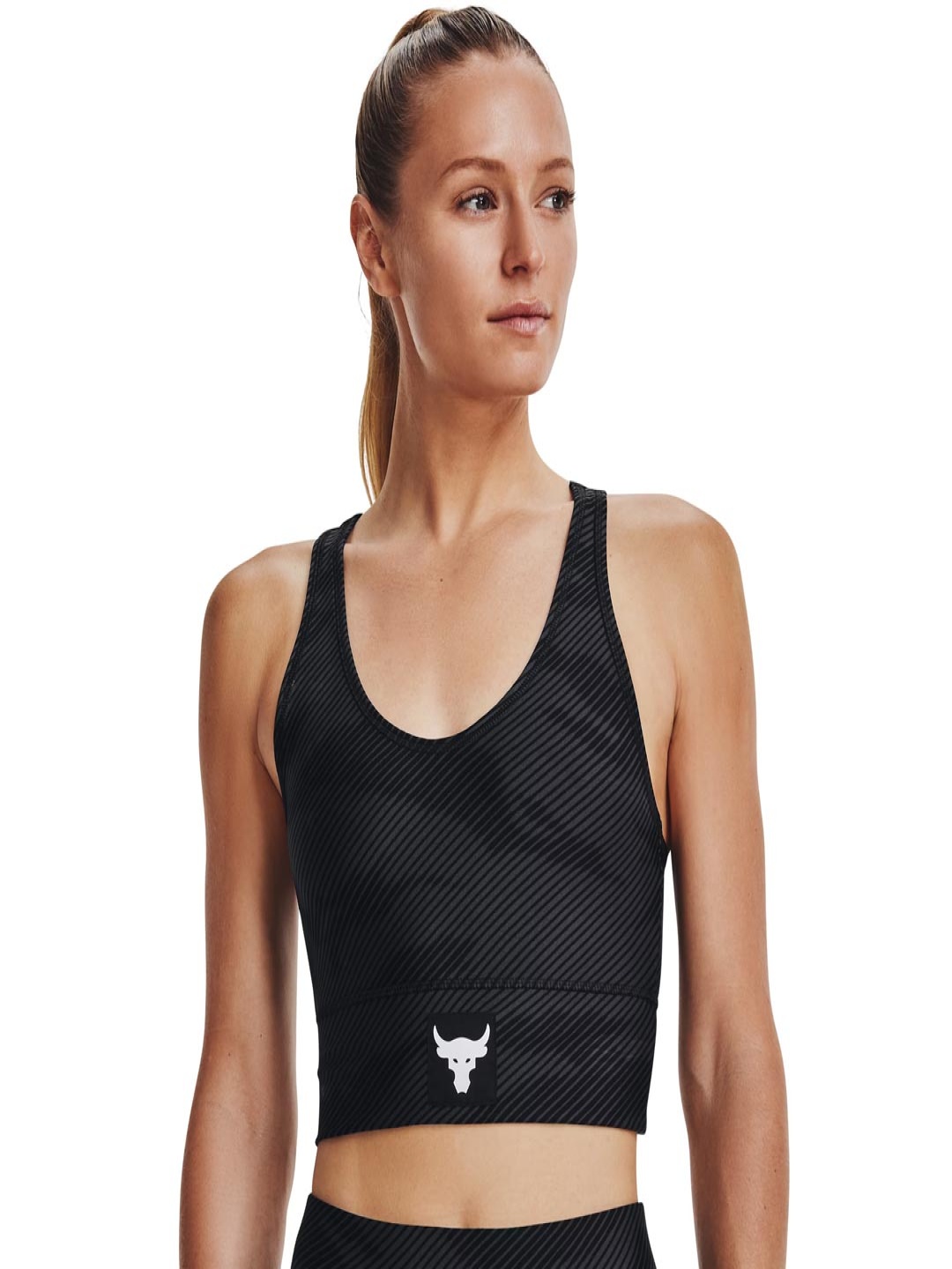 

UNDER ARMOUR Project Rock HeatGear Sports Bra, Black