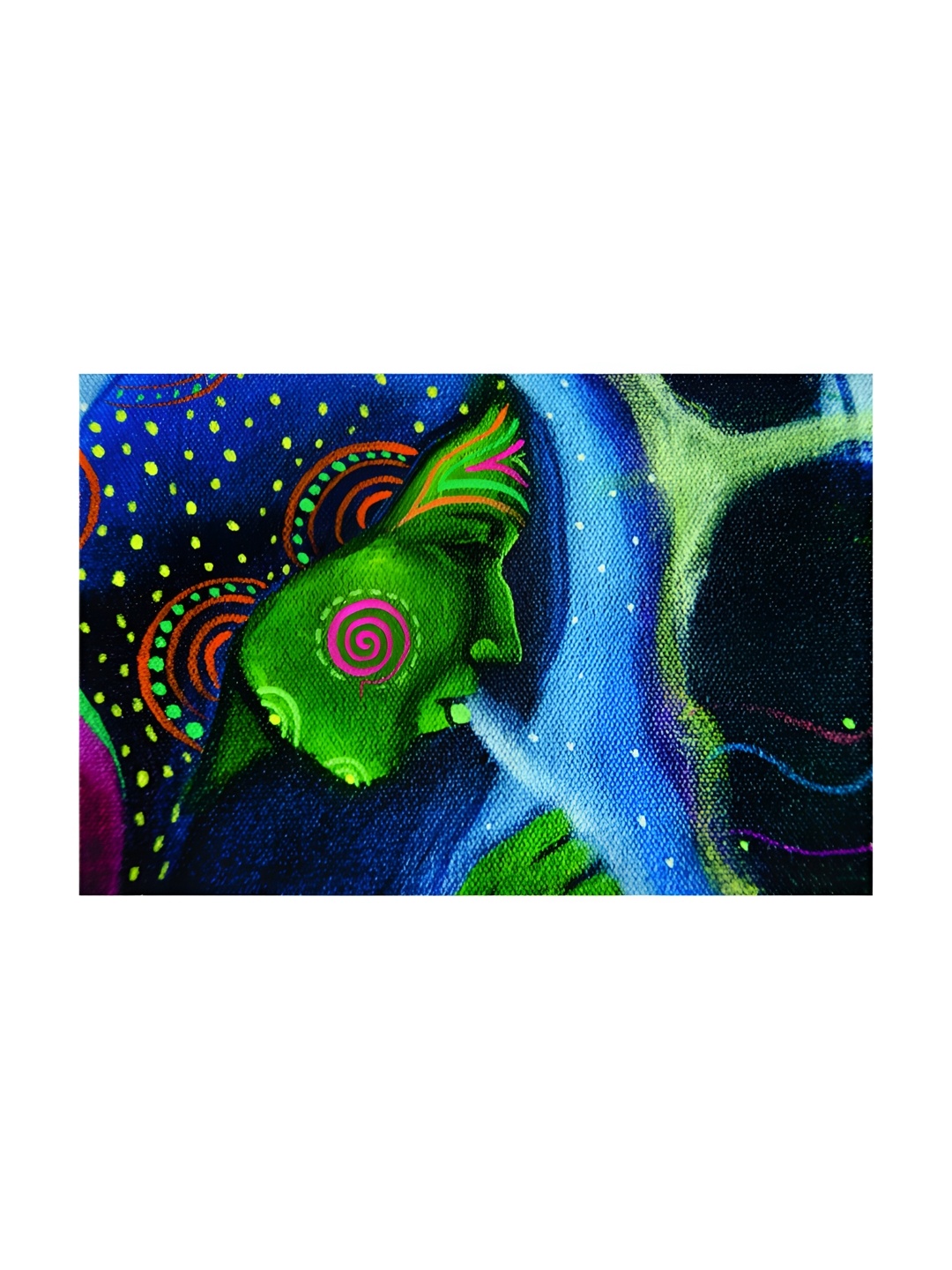 

Inephos Green & Blue Beautiful Lady Tribal Printed Canvas Wall Art