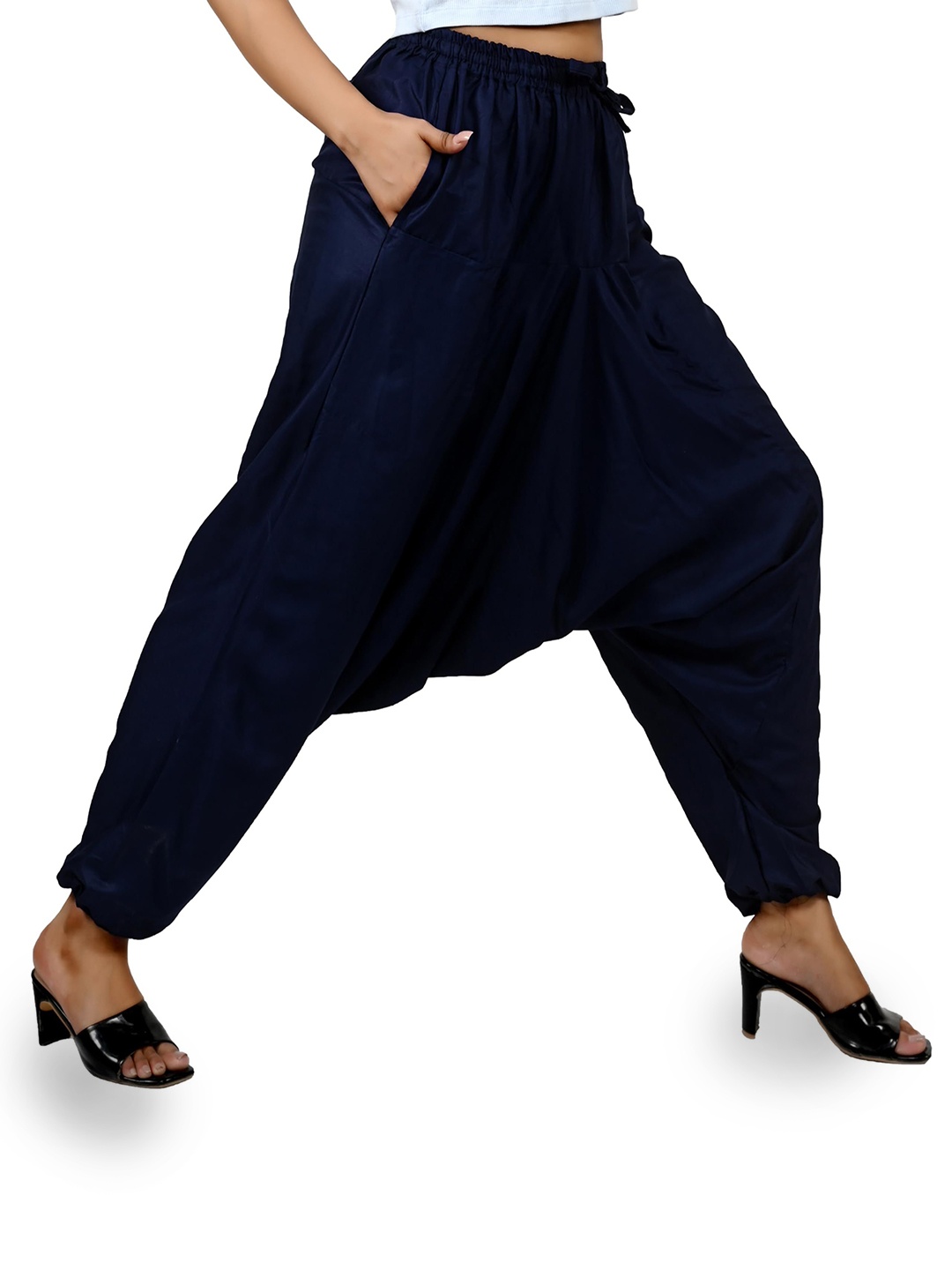 

NarNari Women Harem Pants, Navy blue