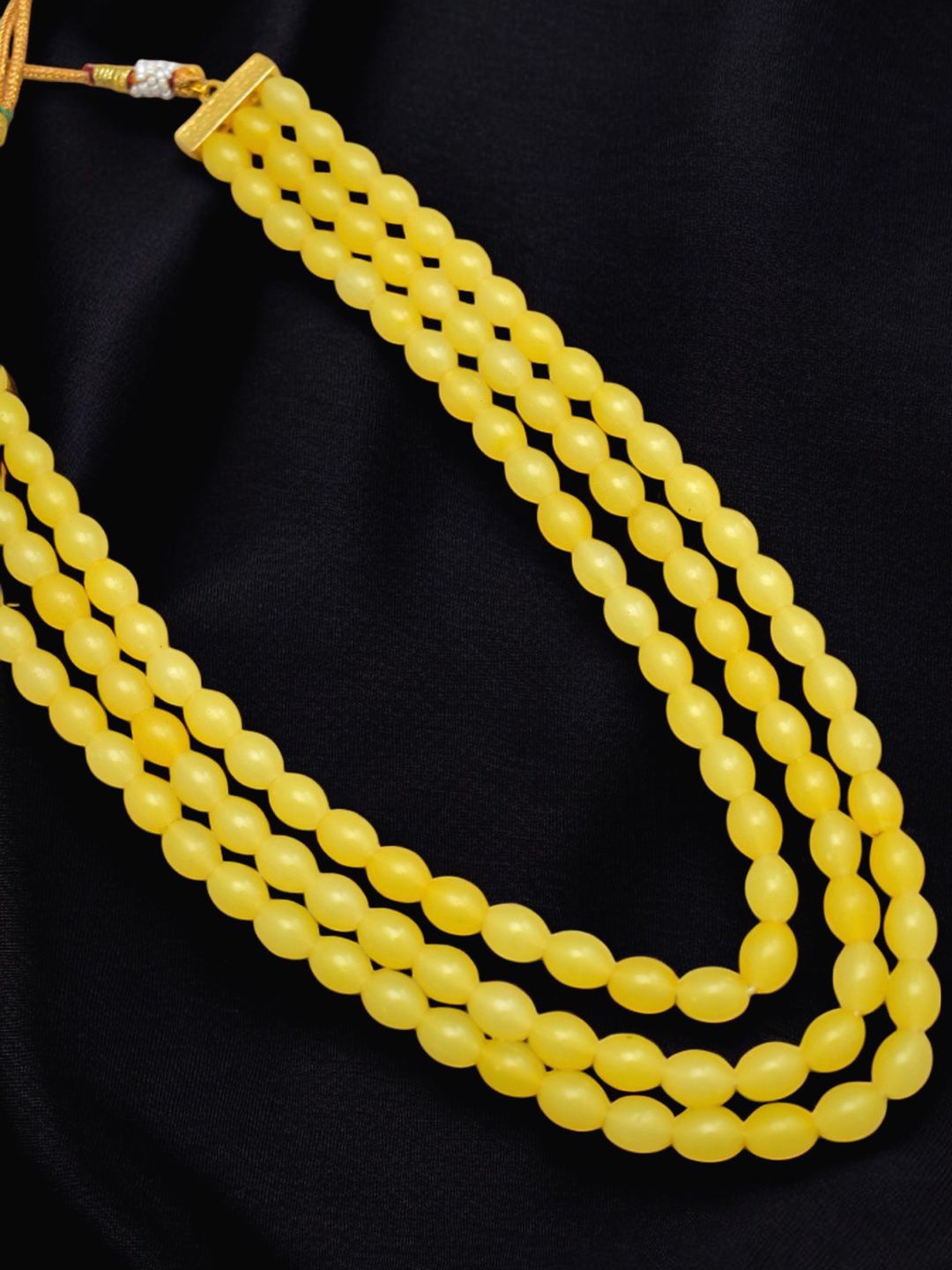 

TISHUL JEWELS Gold-Plated Artificial Stones Studded Layered Minimal Necklace