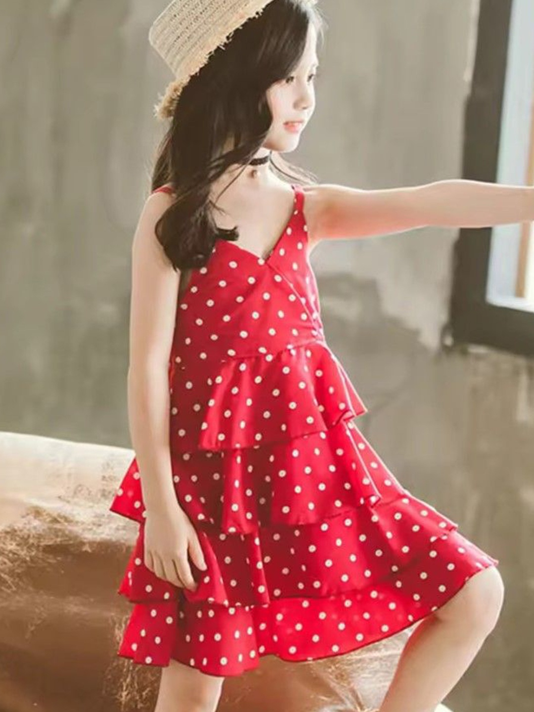 

BAESD Polka Dot Fit & Flare Dress, White