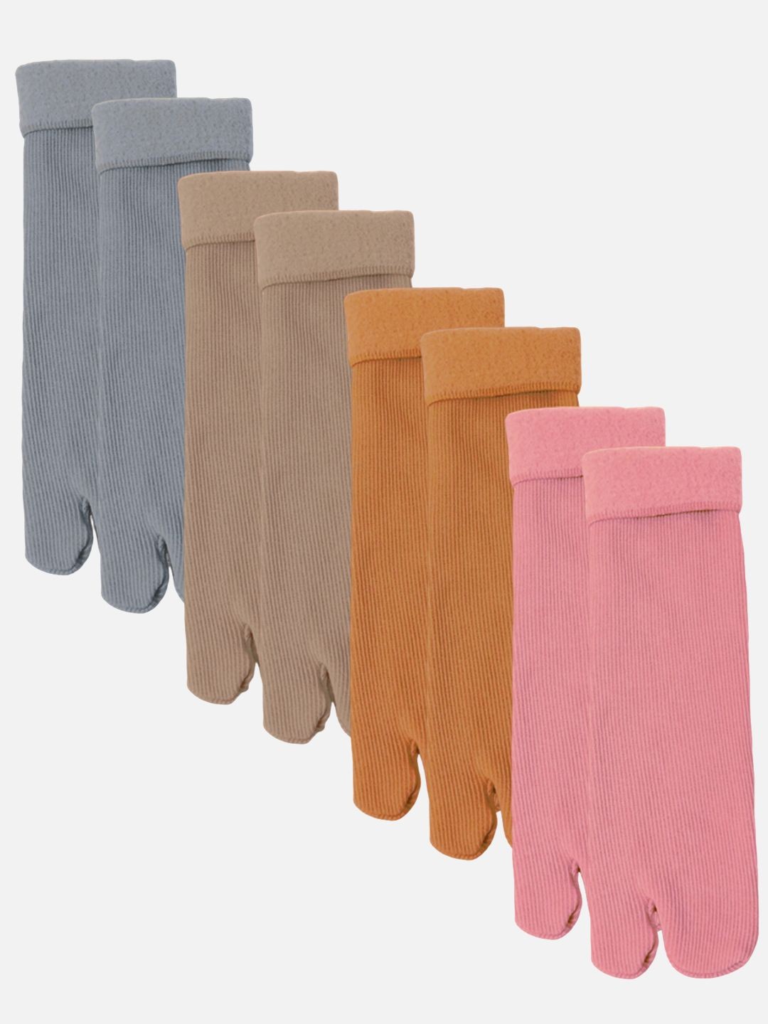 

StyFun Women Pack Of 4 Calf-Length Thumb Toe Socks, Pink