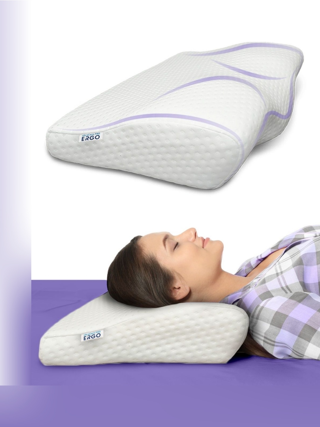 

UltraCare PRO ERGO Contour Cervical Pillow with Memory Foam, White