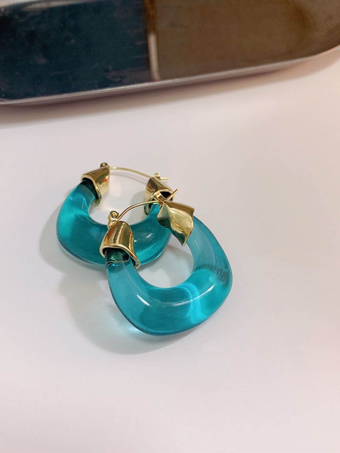 

Just Lil Things Contemporary Hoop Earrings, Blue