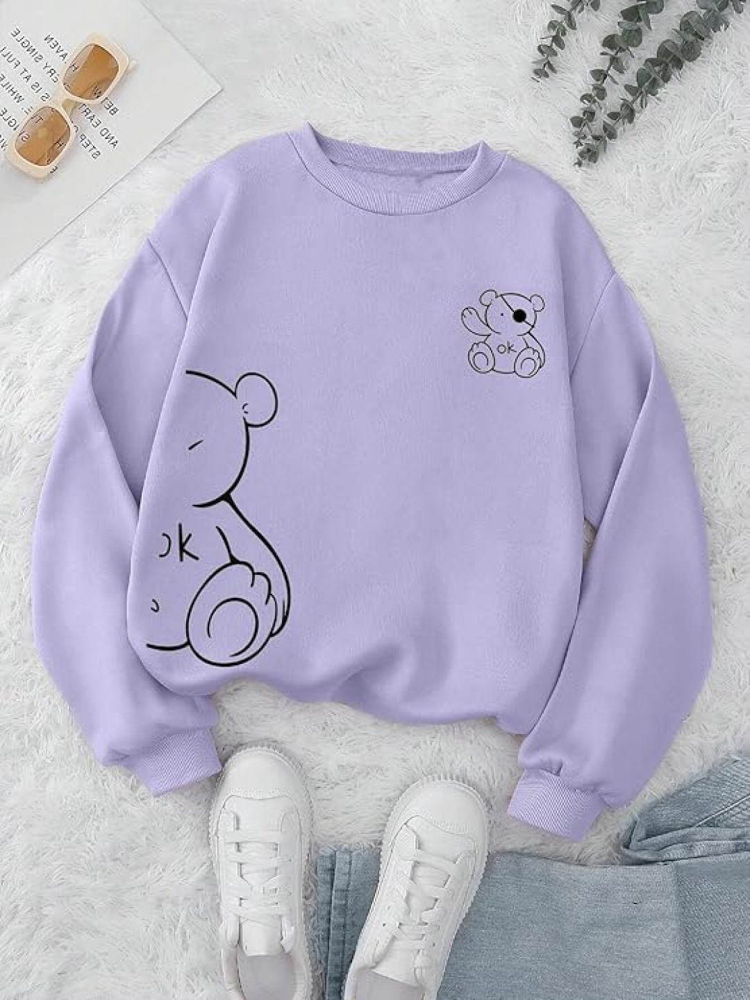 

KASHIAN Women Printed Pullover Sweatshirt, Lavender