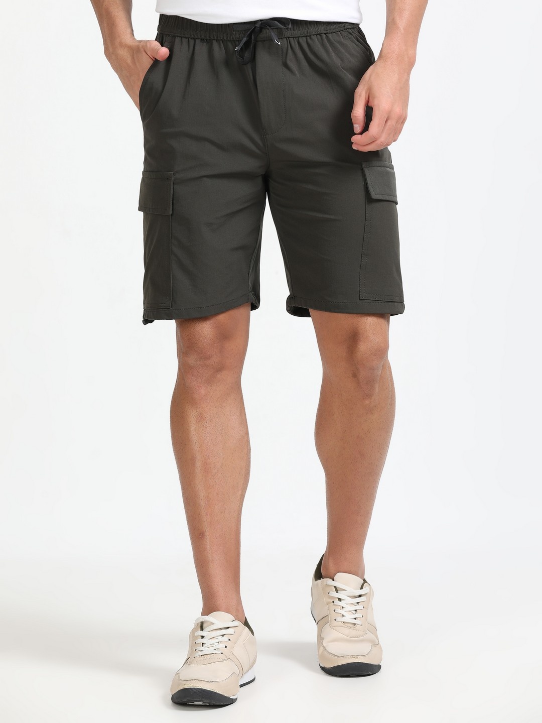

NEVER NEUD Men Cargo Shorts, Olive
