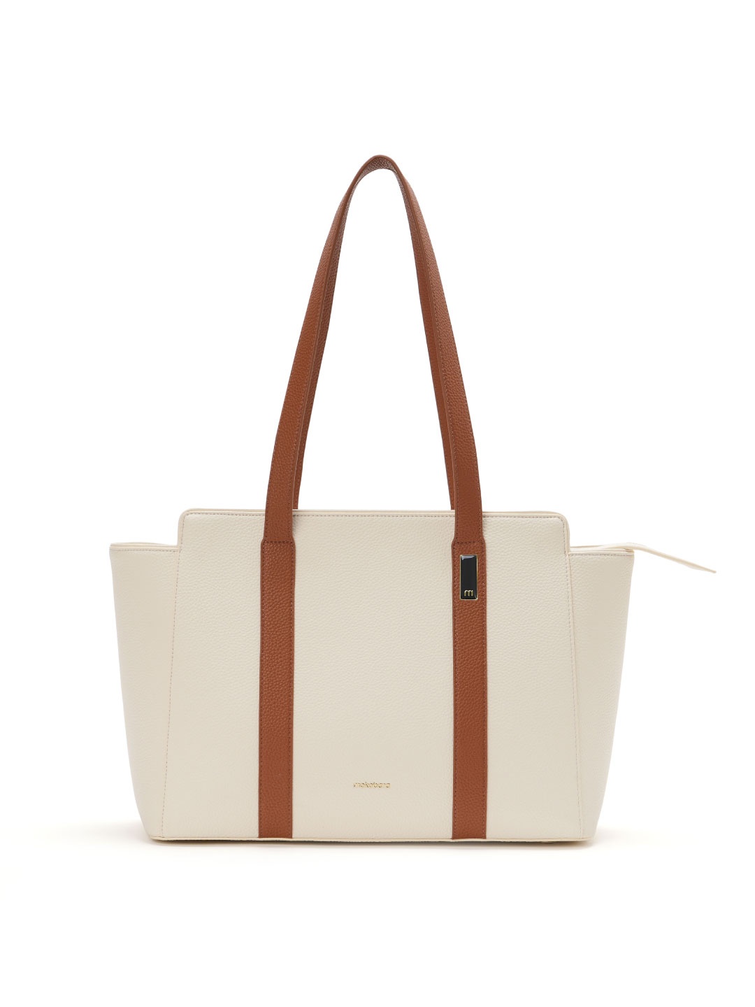 

MOKOBARA Women Solid Shopper Leather Tote Bag, Cream