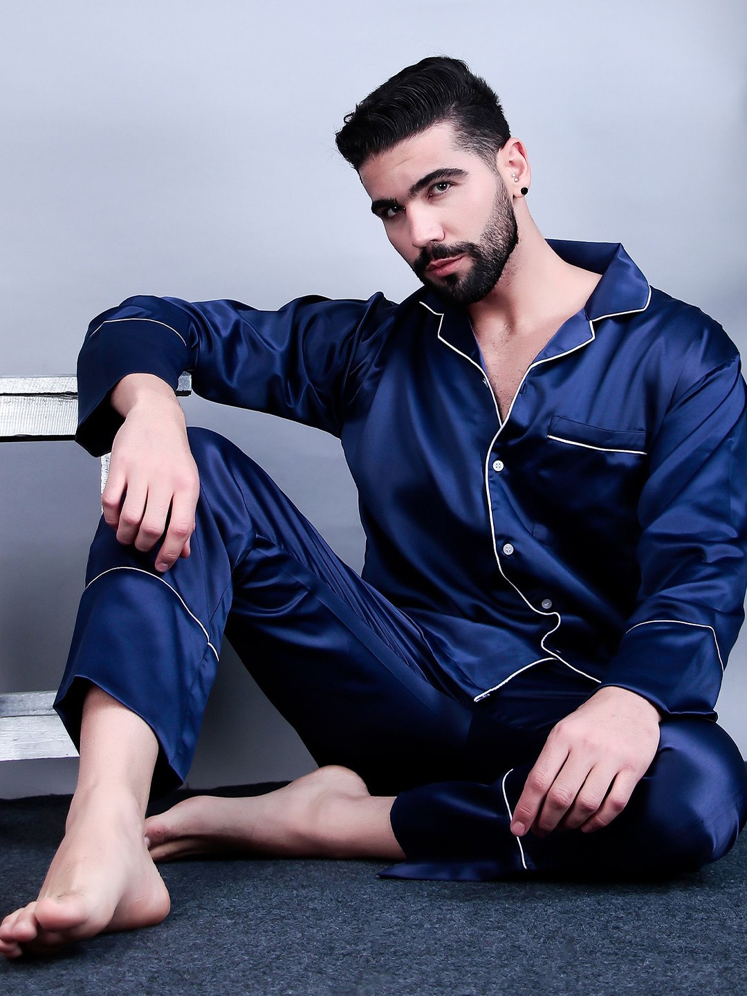 

Bella Babe by SK Men Night suit, Navy blue