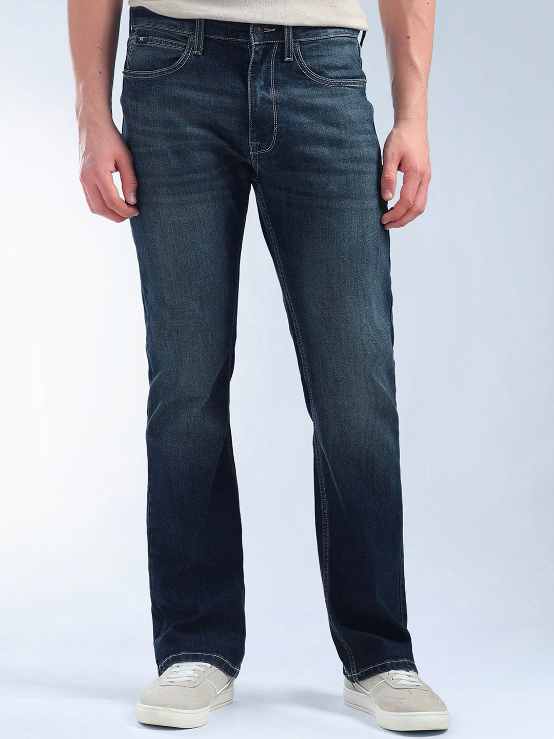 

Flying Machine Bruce Bootcut Fit Whiskered Jeans, Blue