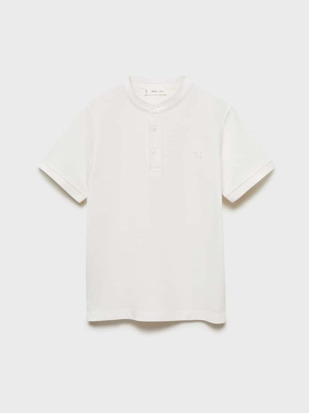 

Mango Kids Boys Textured Henley Neck T-shirt, White