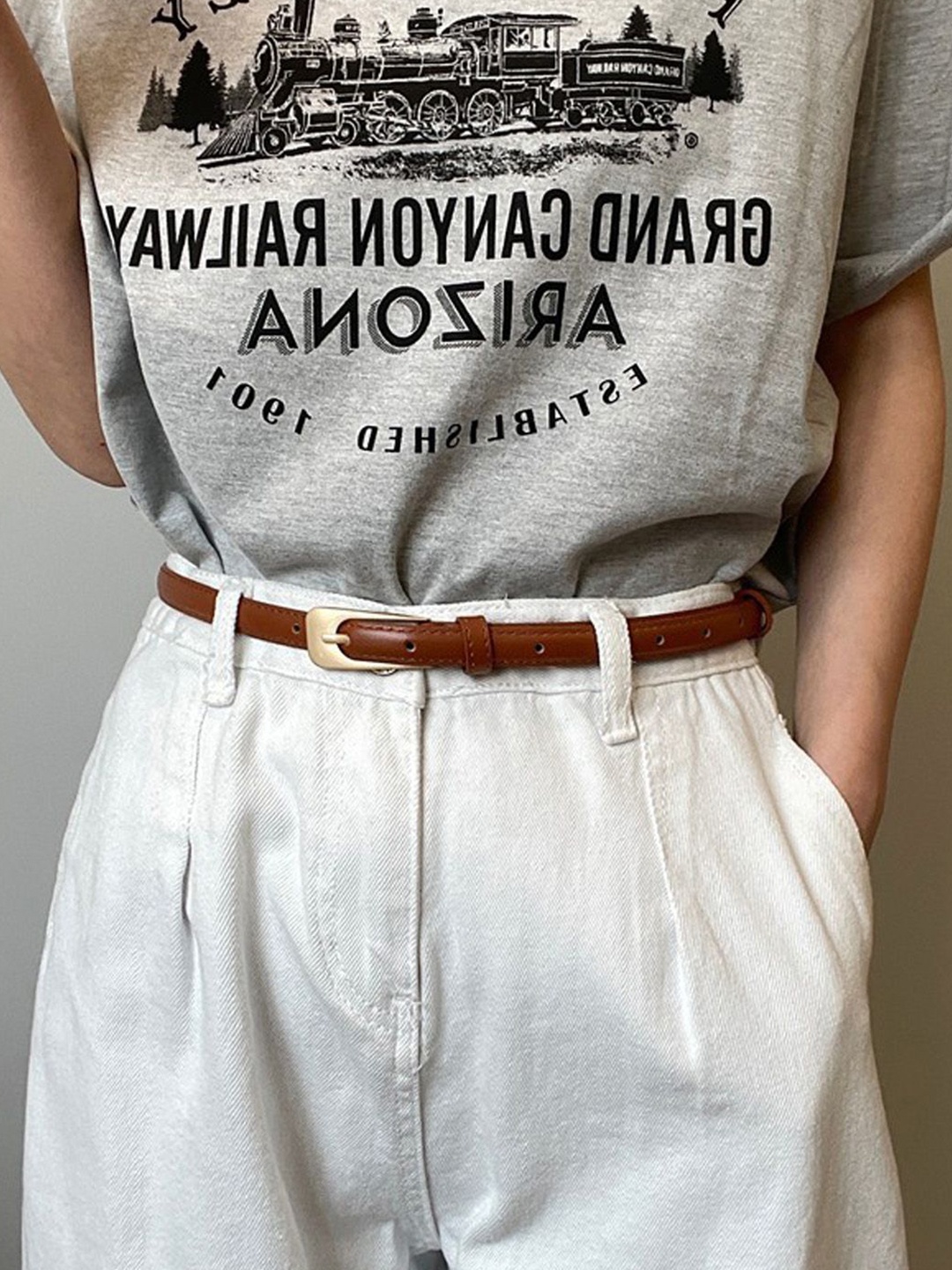 

Just Lil Things Women Slim Belt, Brown
