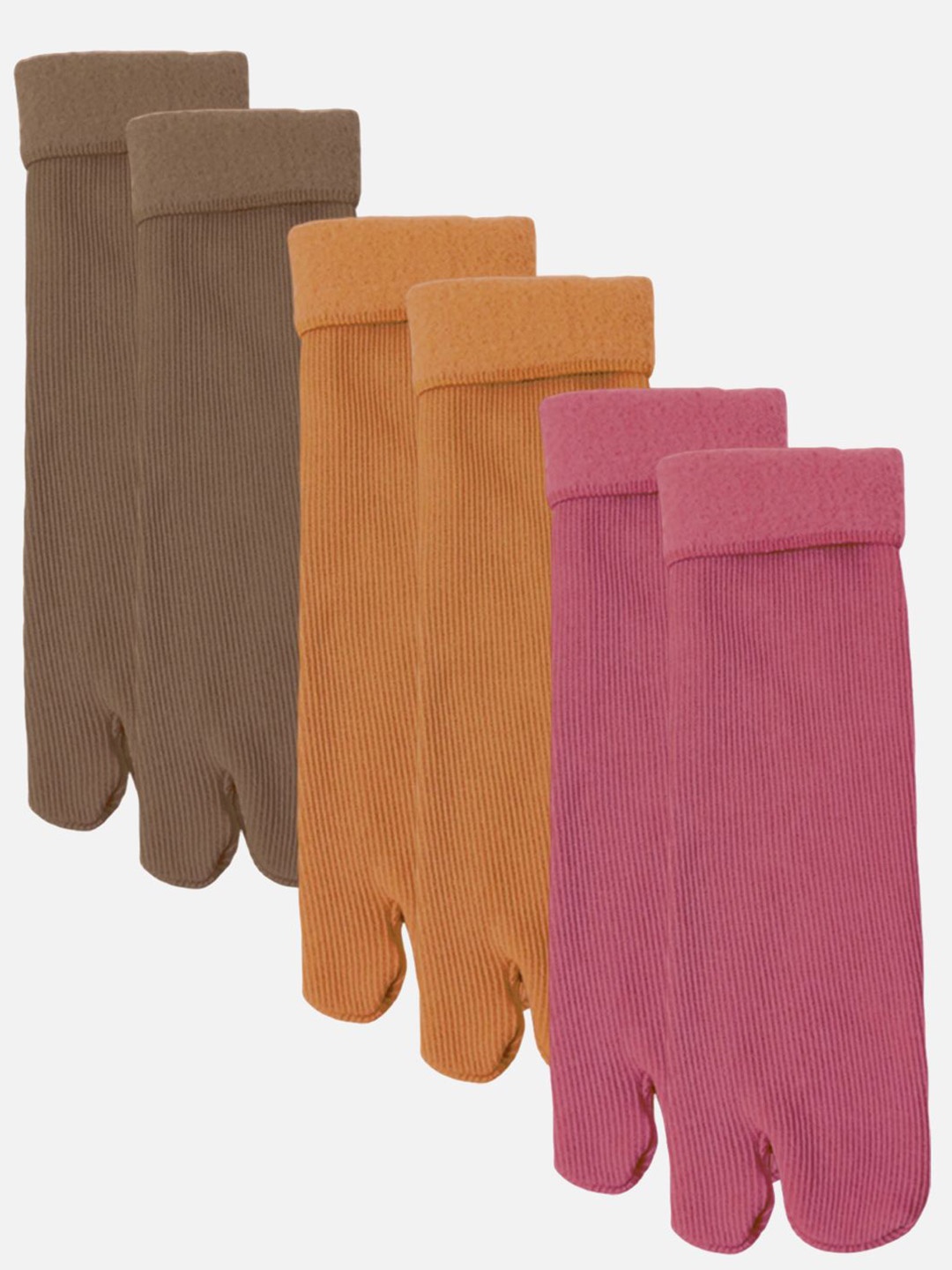

StyFun Women Pack Of 3 Striped Cotton Calf-Length Socks, Yellow