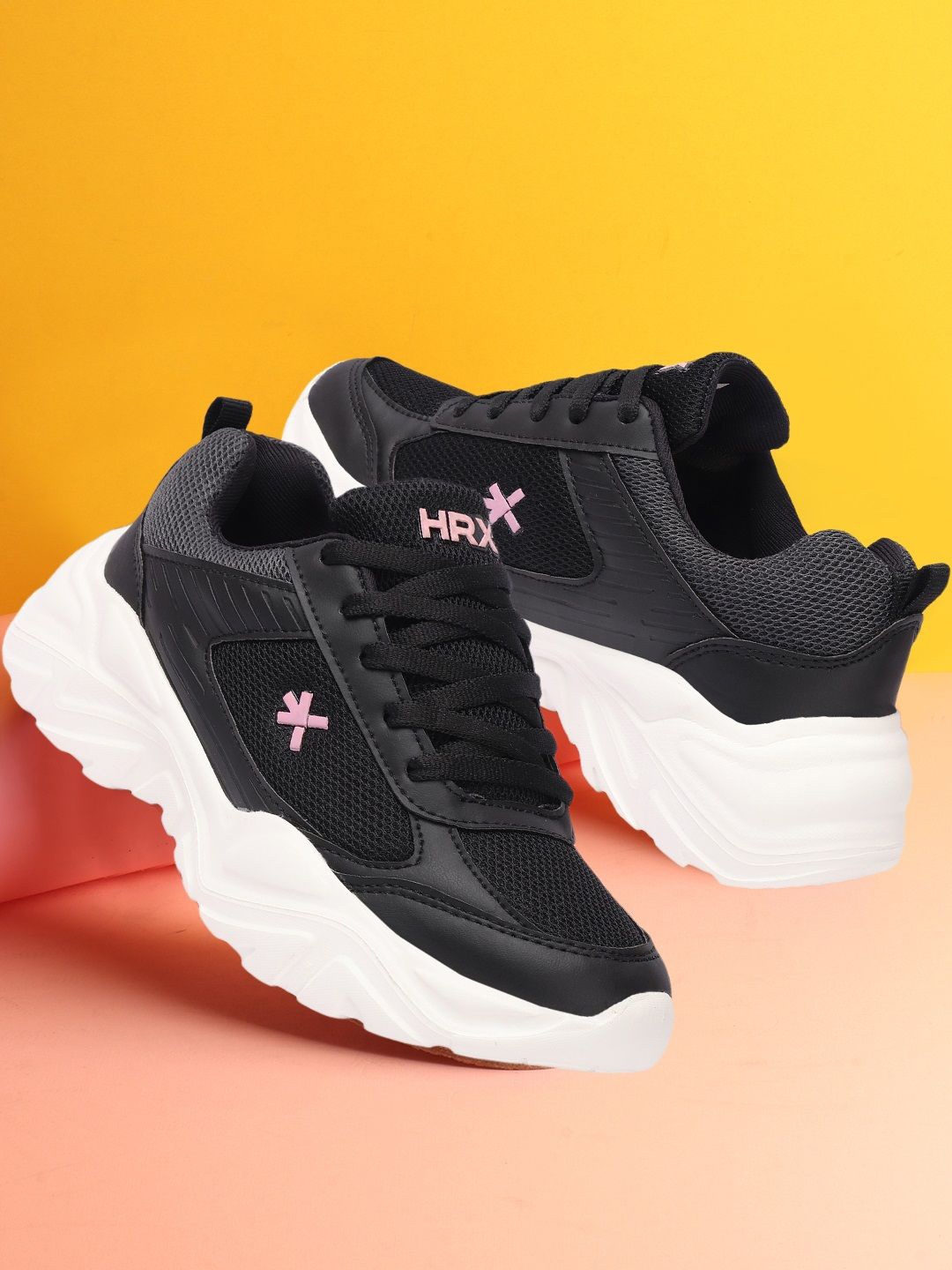 

HRX by Hrithik Roshan Women Lightweight Lace-Ups Sneakers, Black
