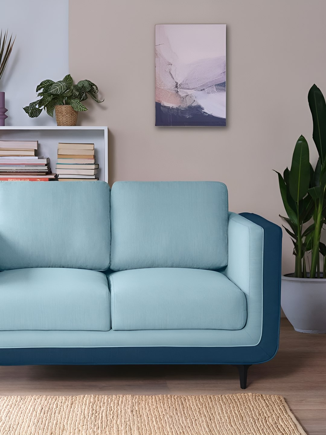 

Sleepyhead Mojo 2 Seater Dual Tone Luxury Sofa Fabric Funky Blue