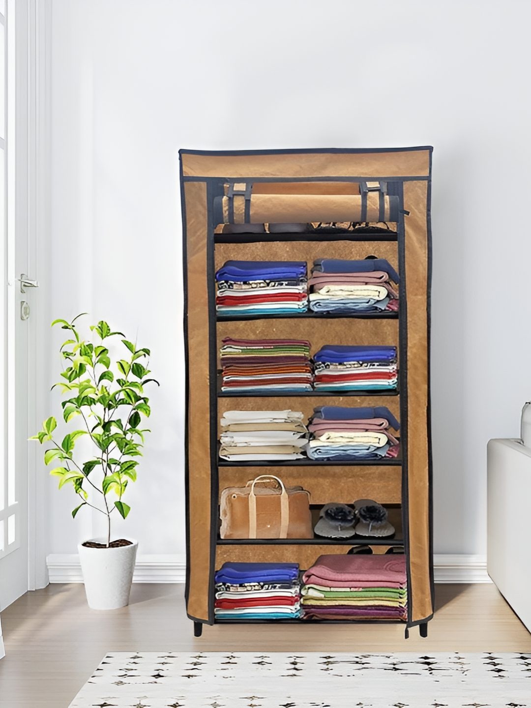 

Urban Choice 6-Tier Rectangle ShoeRack, Beige