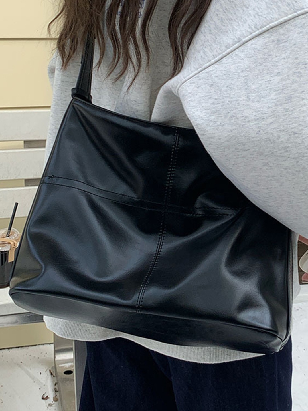 

StyleCast Women Solid Structured Shoulder Bag, Black
