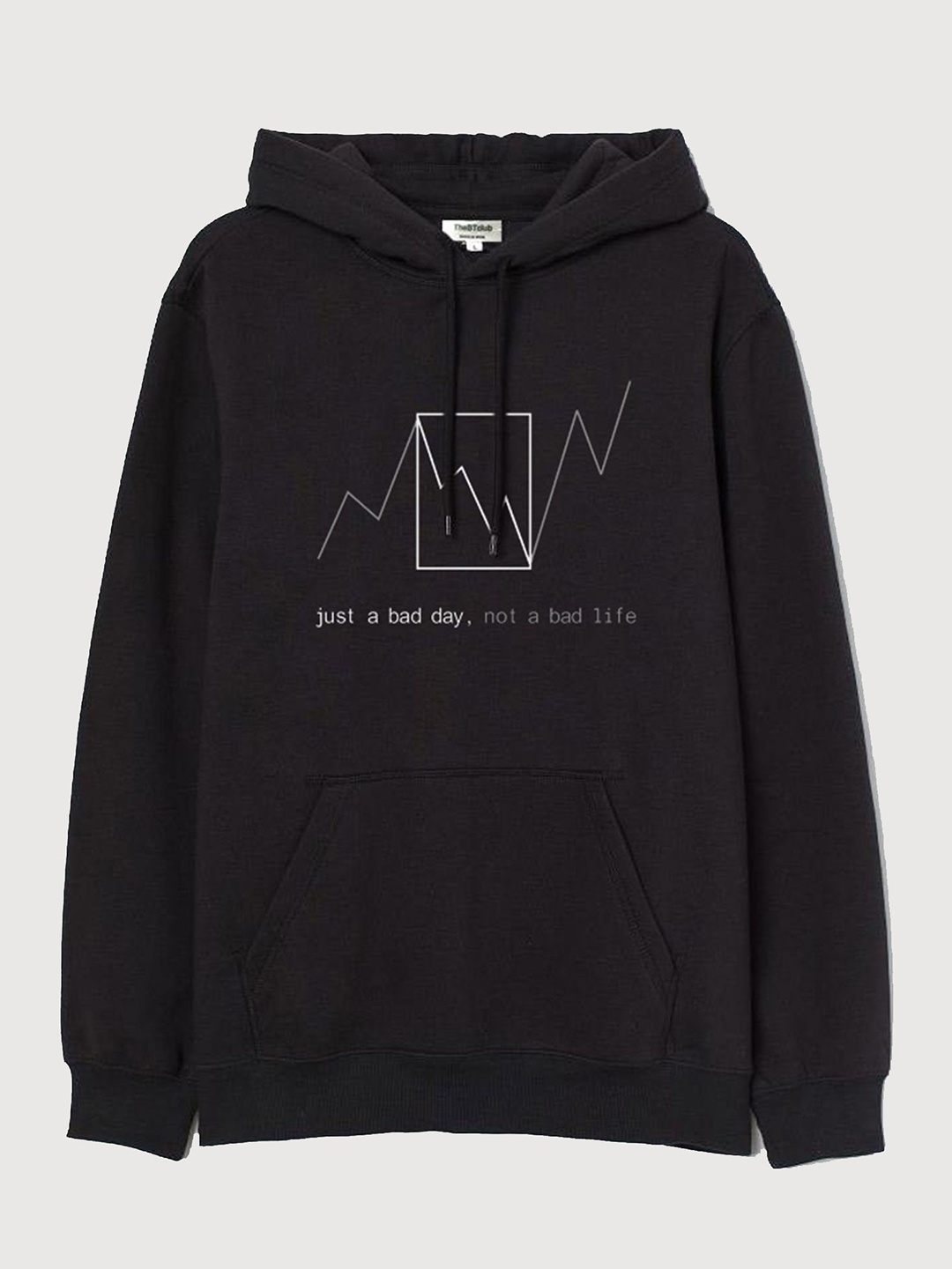 

TheBTclub Men Printed Hooded Sweatshirt, Black