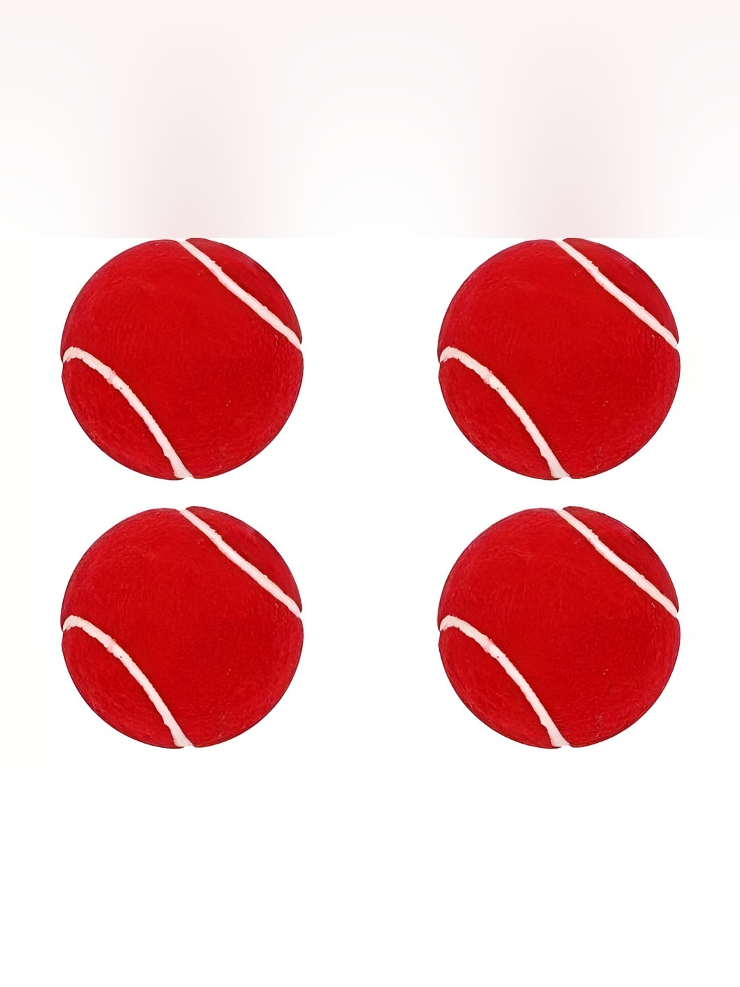 

HackerX 4-Pcs Leather Round Cricket Tennis Balls, Red